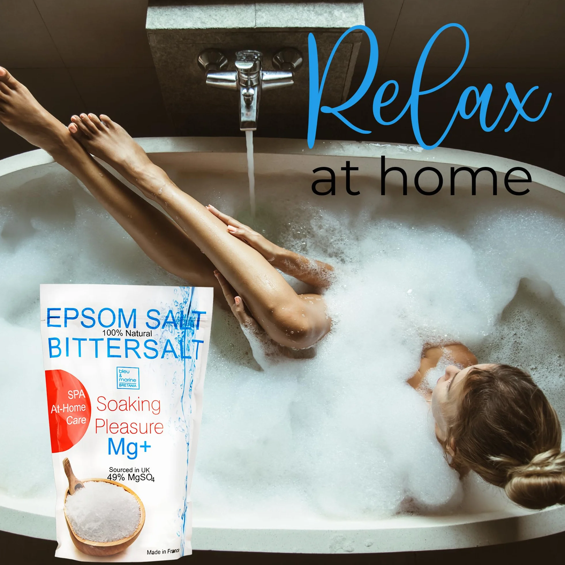 Sali da Bagno, Sali di Epsom, Detox, Magnesio Naturale, Rilassante Muscolare, Pedicure Antimicotico, Fertilizzante per Piante, 7000g