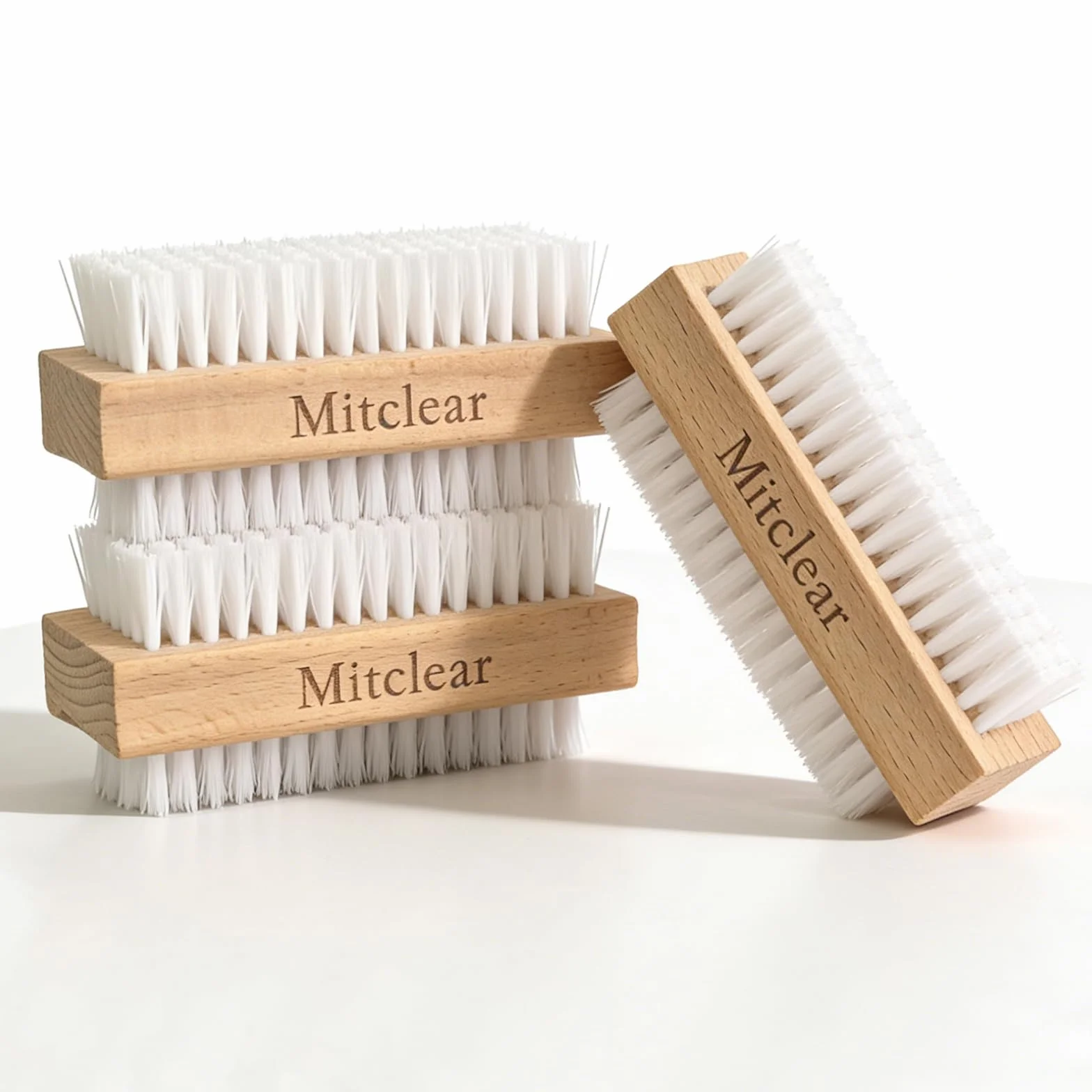 Mitclear Spazzola per Unghie in Legno, Spazzolino per la Pulizia delle Unghie con Setole in Plastica Dura, Spazzoline a Doppia Faccia per la Pulizia di Unghie, Mani, Piedi(3 Set)