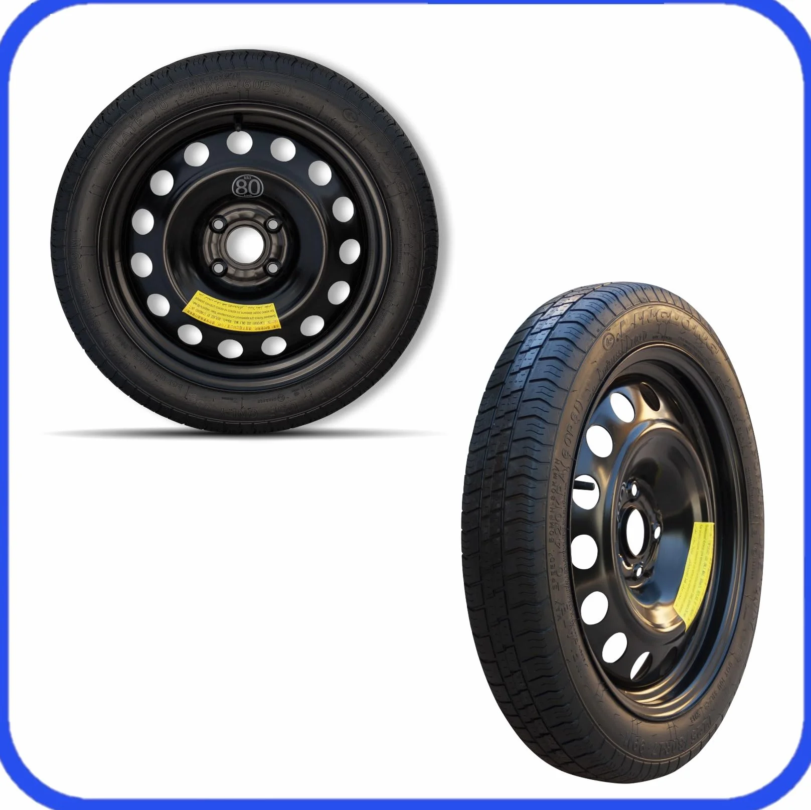 Generico Ruotino di scorta per DACIA Sandero Stepway Streetway 16 pollici 4 fori Kit Emergenza Auto 2020