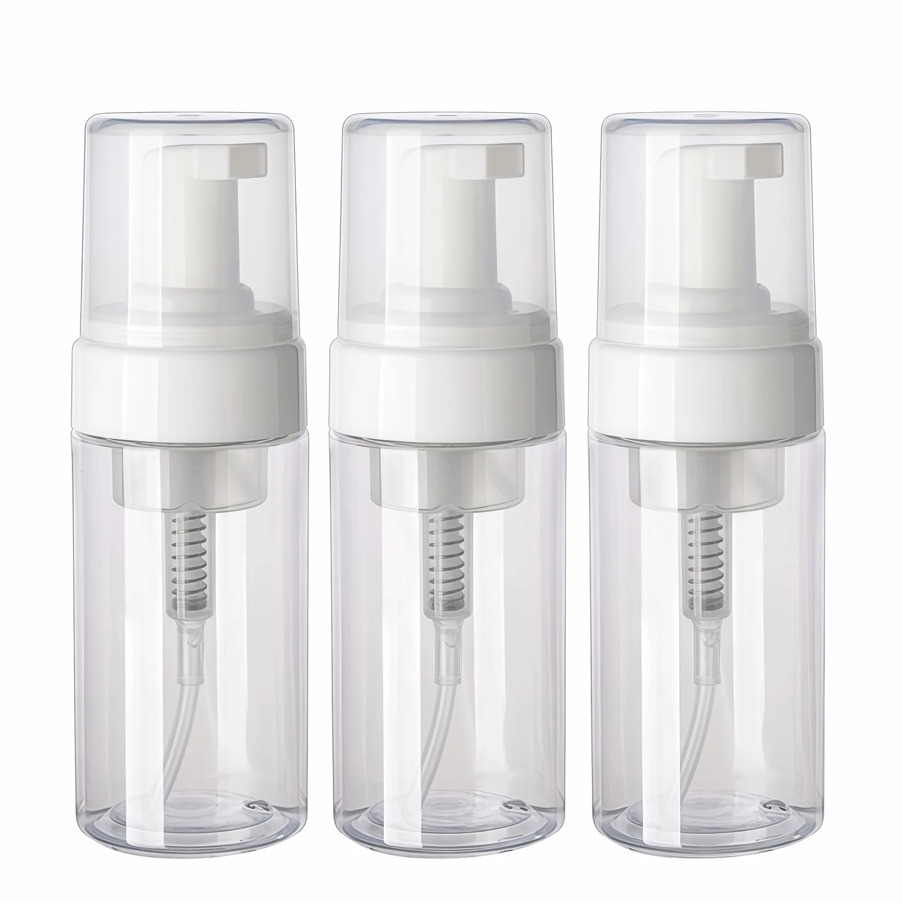 3 flaconi vuoti da 100 ml, in plastica trasparente, ricaricabili, dispenser di sapone in schiuma, contenitori per cosmetici, sapone per le mani, shampoo