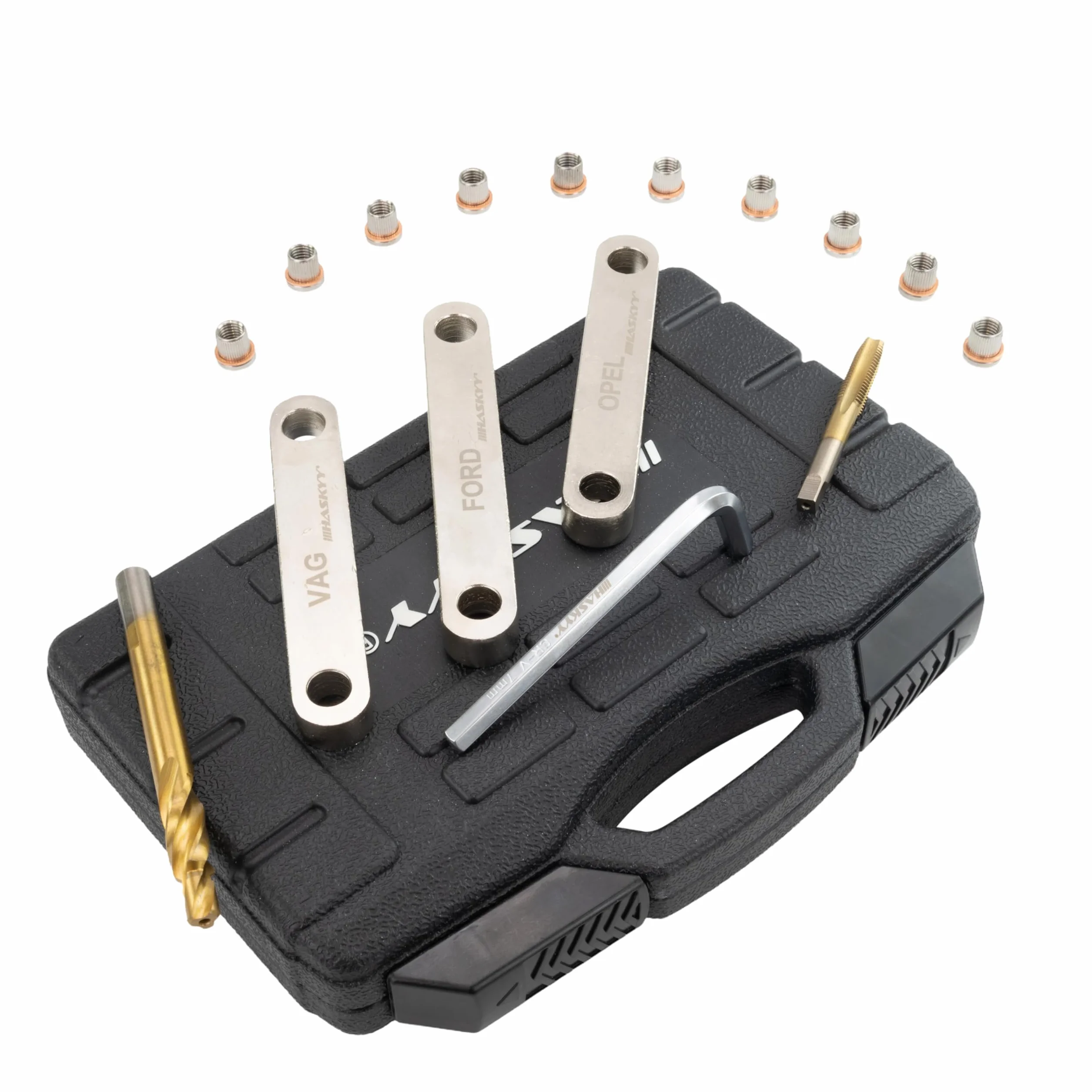 HASKYY Kit Riparazione Filettatura Freni 16 Pezzi - Set Riparazione Filetti Pinza Freno M9x1,25