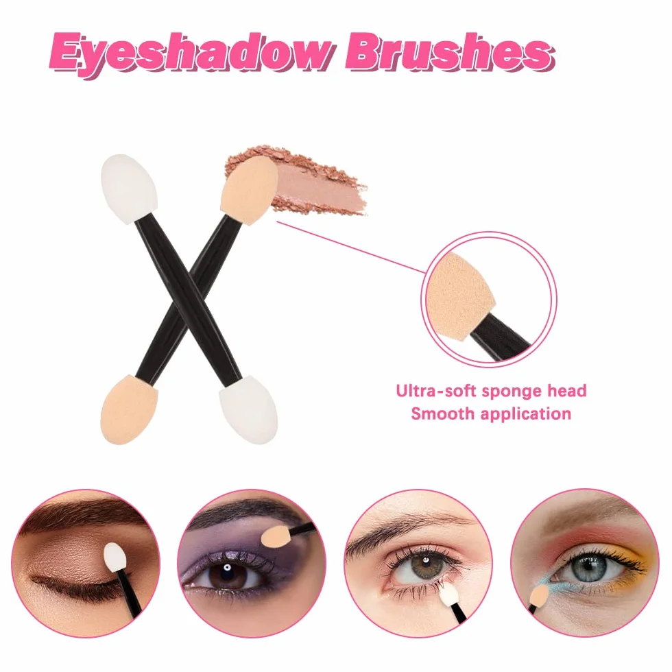 201 pezzi Kit di Applicatori Trucco Monouso, SHAIDOJIO, 50 Pennello per Ciglia Monouso, 50 Applicatori per Rossetti Monouso, 50 Pennello per Eyeliner, 50 Applicatore Ombretto, con Scatola