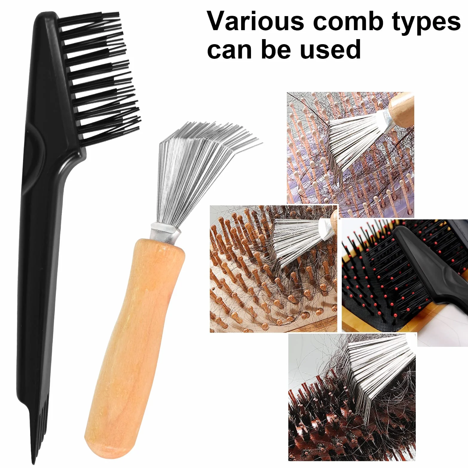 Zimoer 2 spazzole per capelli, spazzola pulizia per rimuovere peli da tappeti e tappetini