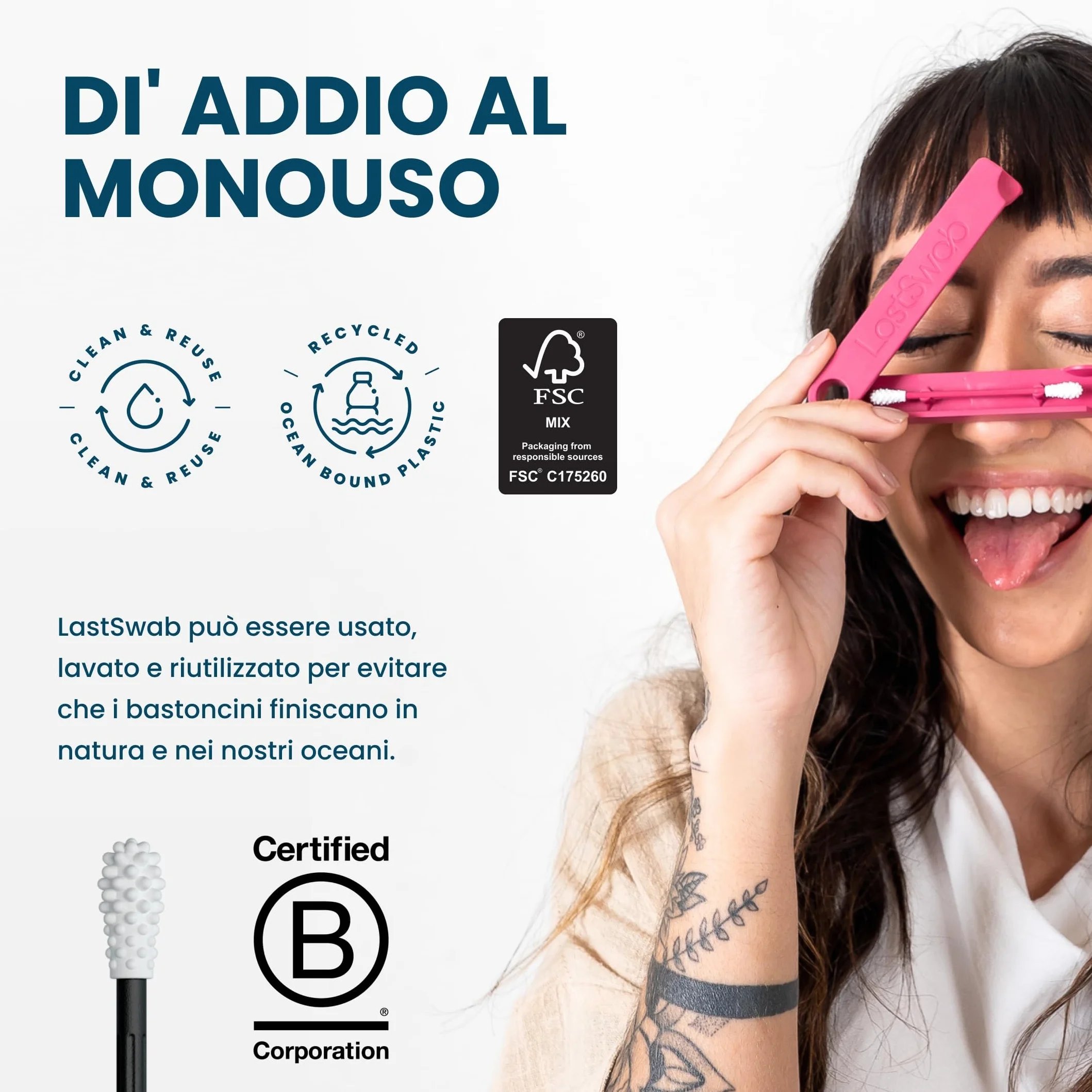 Bastoncini riutilizzabili per la pulizia delle orecchie – Alternativa sostenibile ai bastoncini usa e getta – Facili da pulire – Con custodia da viaggio - Nero