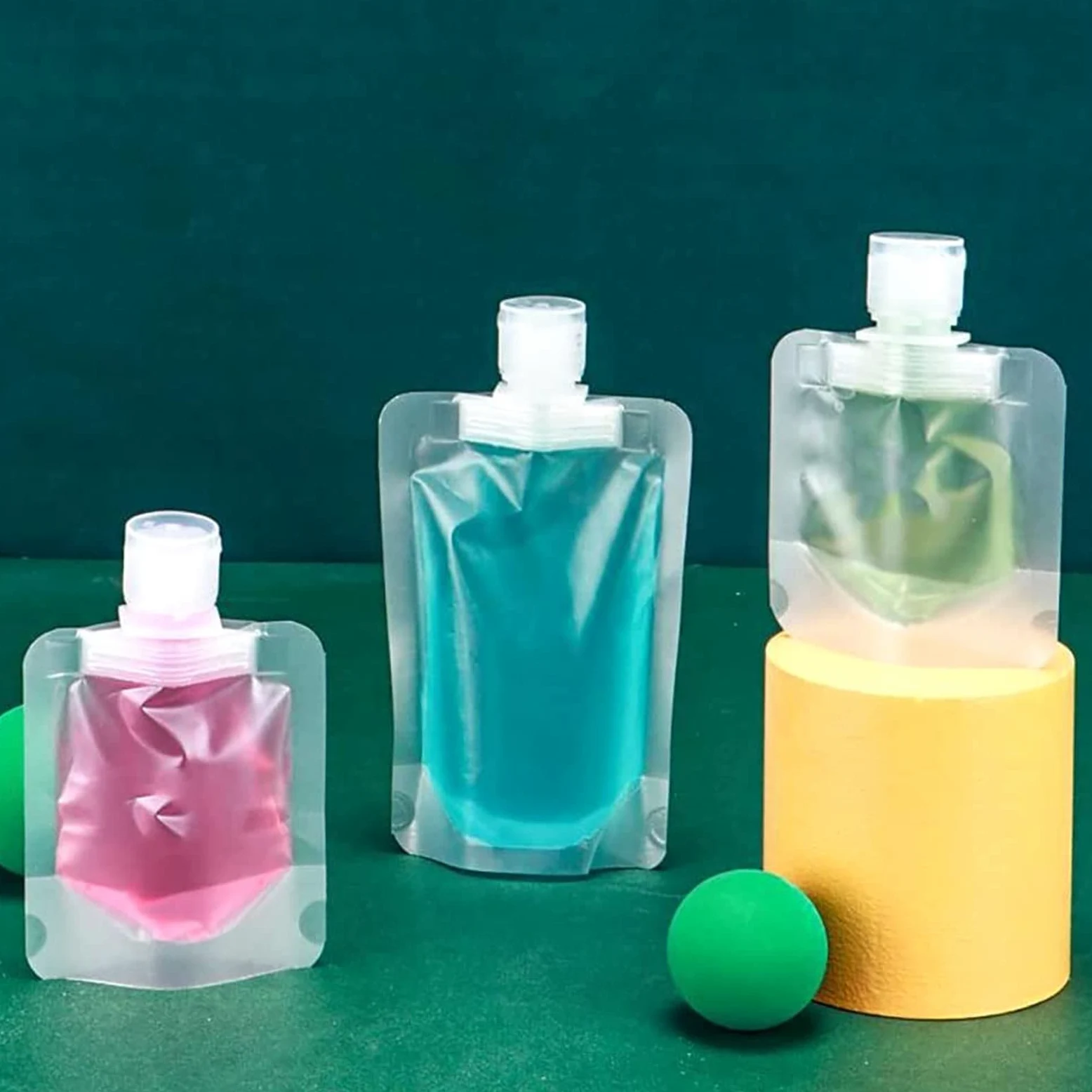 9 sacchetti da viaggio portatili per cosmetici, trasparenti, a prova di perdite, ricaricabili, contenitori da viaggio, sacchetti per cosmetici, lozioni, shampoo, liquidi, 100 ml.