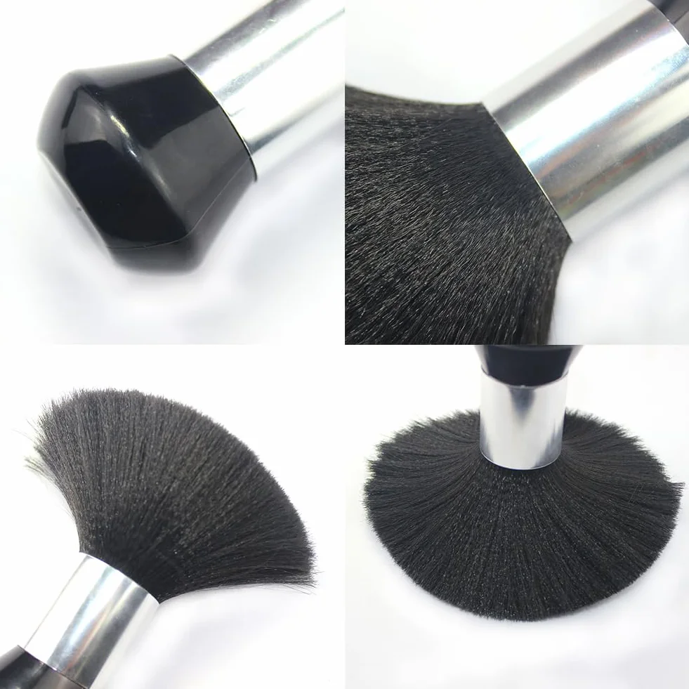 Morbida spazzola nera grande per barbiere Spazzola per spolverare il collo, Barbiere capelli pulizia spazzola Salon Taglio di capelli parrucchiere styling strumenti di trucco
