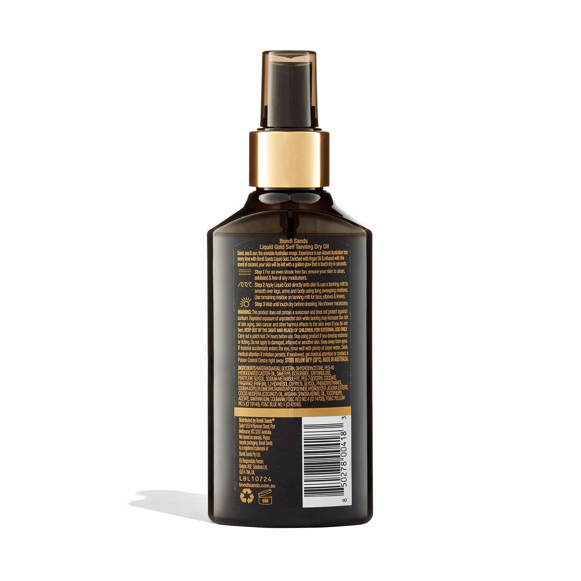 Bondi Sands Liquid Gold Dry Oil, Liquido Oro Autoabbronzante Olio 150ml