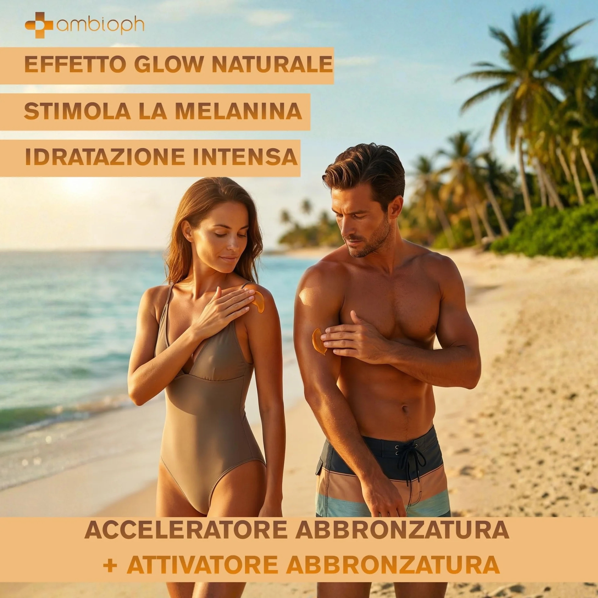 Crema Abbronzante Corpo Acceleratore con Betacarotene Vitamina E Olio di Ricino e Mandorle Dolci