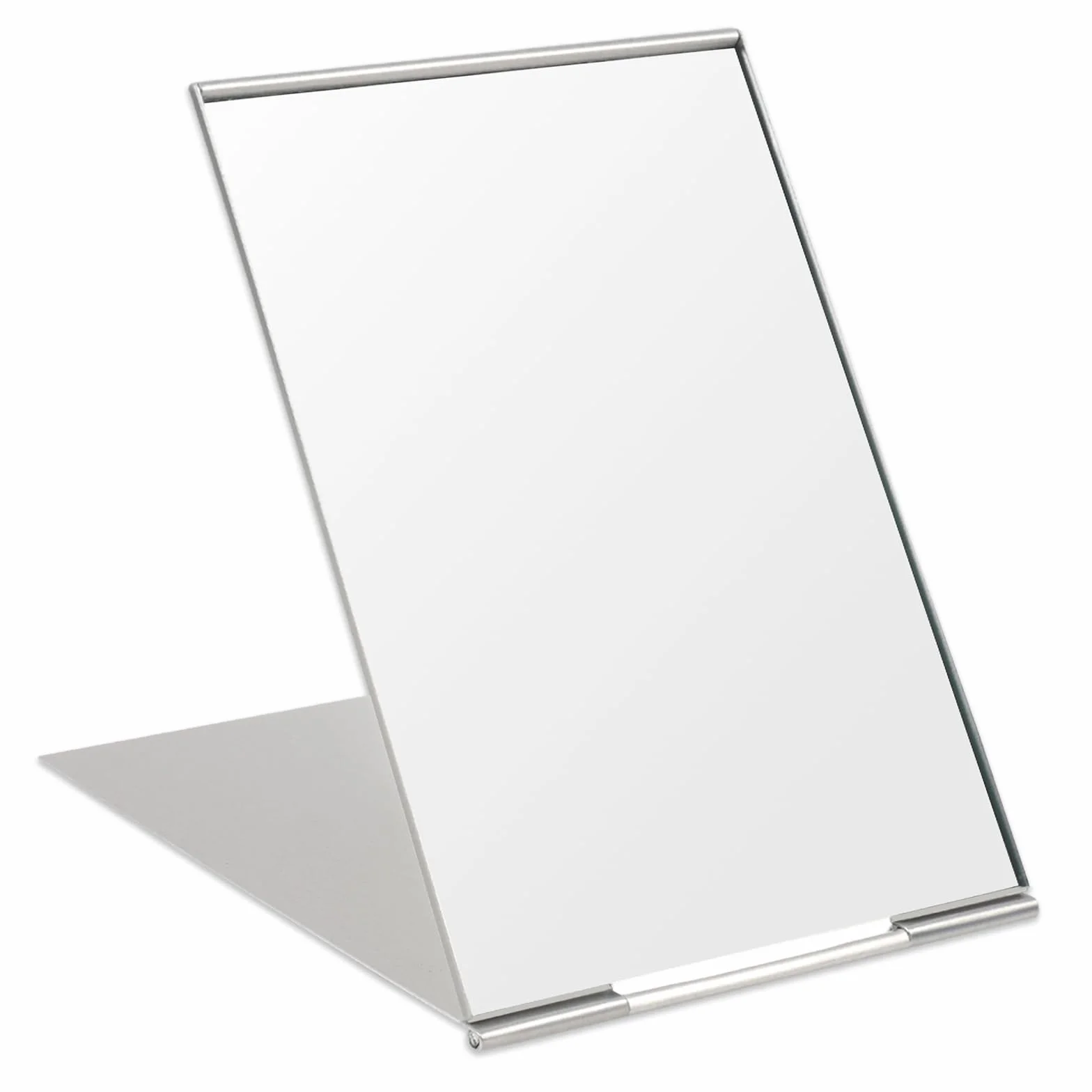 Specchio Portatile Pieghevole Super HD da Tavolo Trucco Viaggio Compatto Tascabile Argento