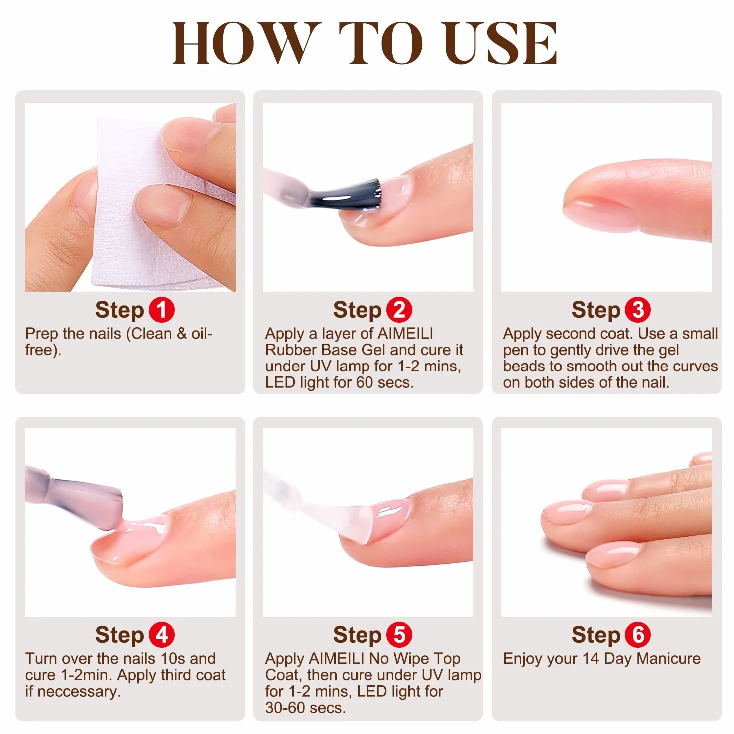 AIMEILI Clear Rubber Base Gel, Semipermanente Smalto per Unghie Elastic UV/LED Soak Off Nail Polish, 10ml