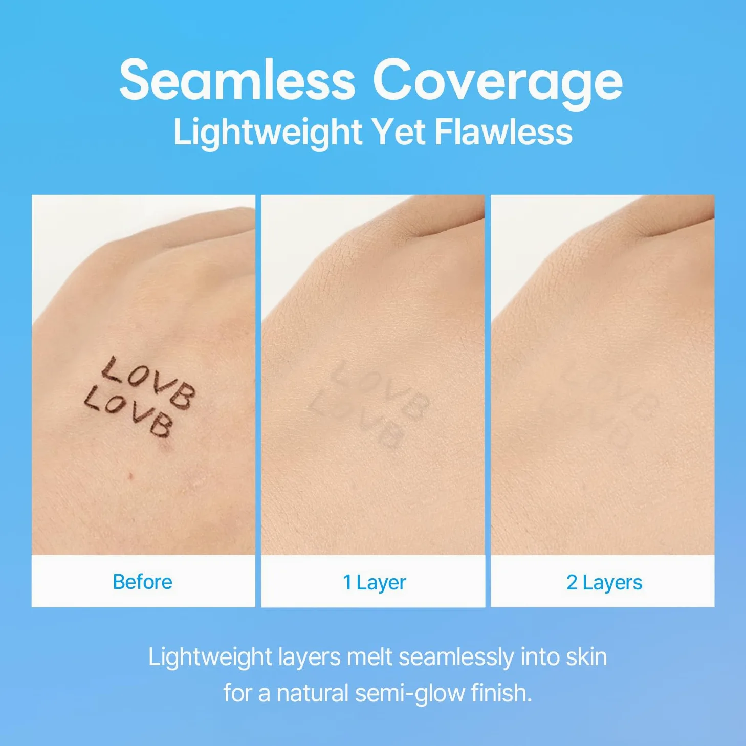 LOVB LOVB Natural Cover Glow Cushion Foundation | Fondotinta coreano | Copertura modulare a lunga durata |