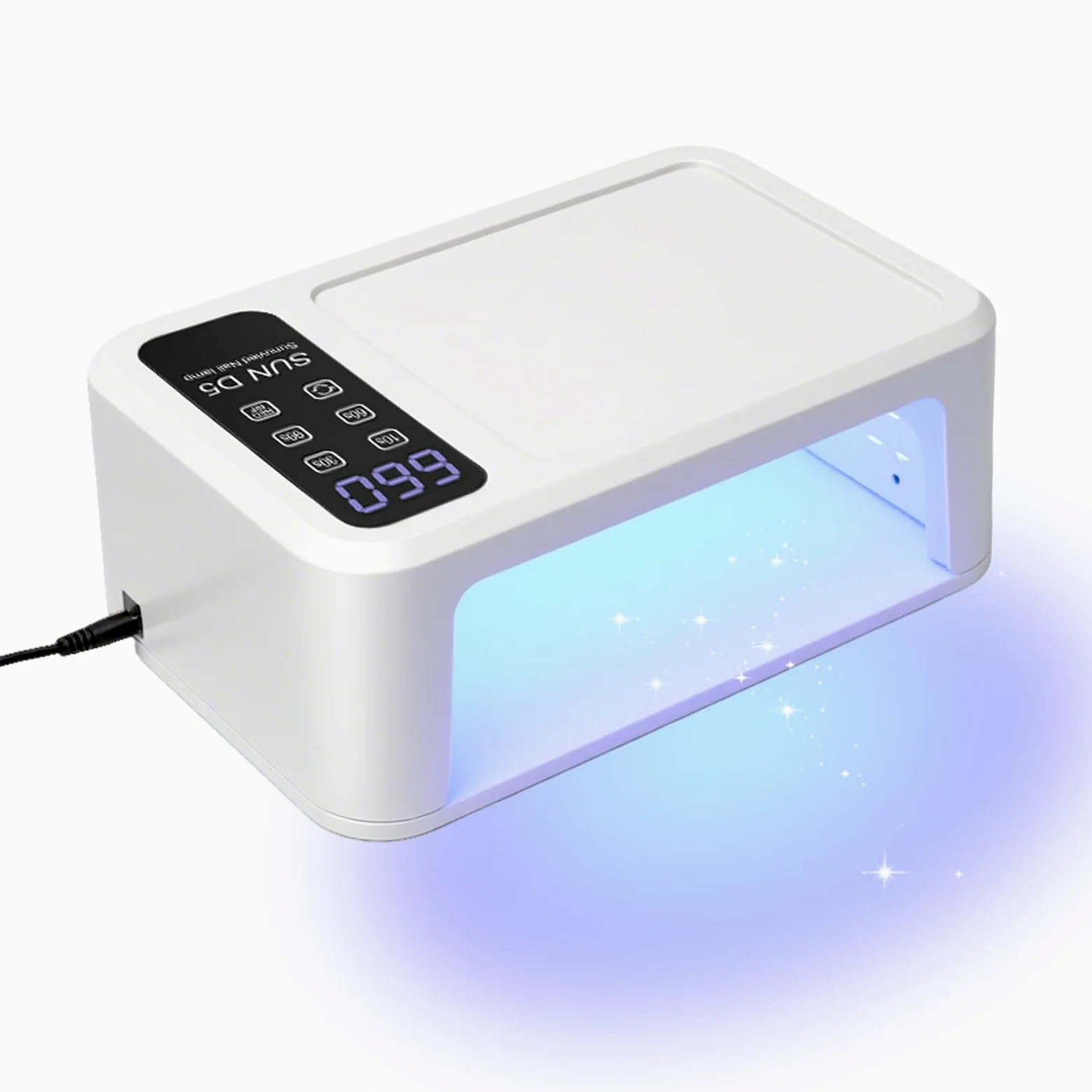 Lampada UV LED per unghie da 480 W con display LCD, asciuga unghie professionale, asciugatura gel UV con 140 perline (108 UV + 32 rossi), 4 modalità timer e touch screen, vassoio rimovibile, per gel