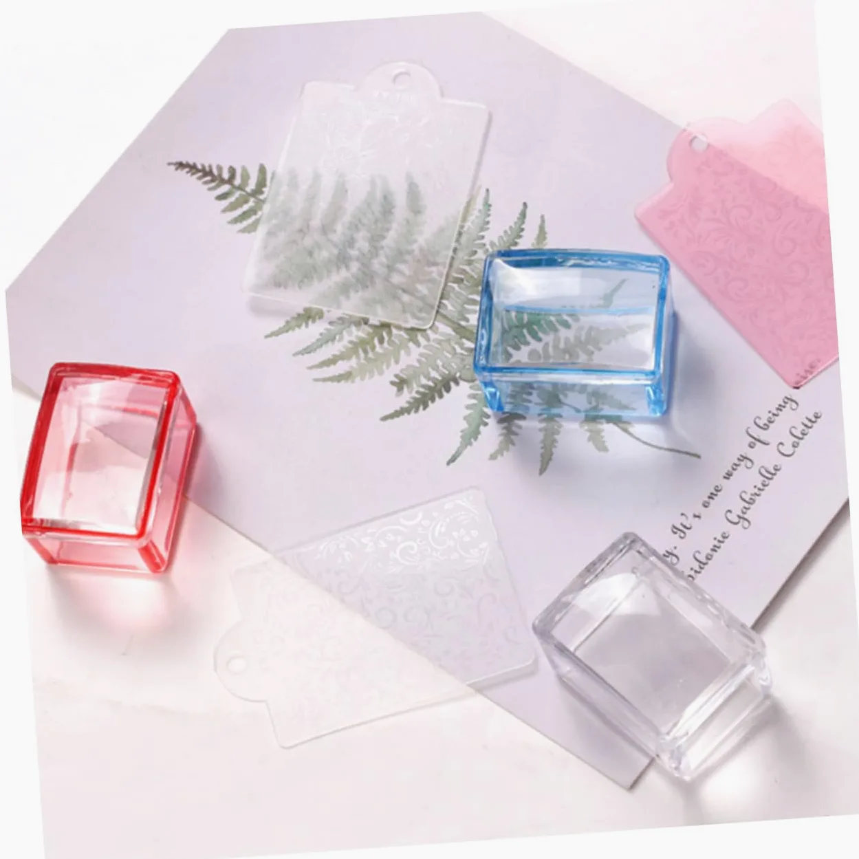 FRCOLOR 15pezzi Timbratura Per Unghie Strumenti Di Manicure Stamping Per Decorazione Professionale Di Timbrature Per Nail Art e Trasparente