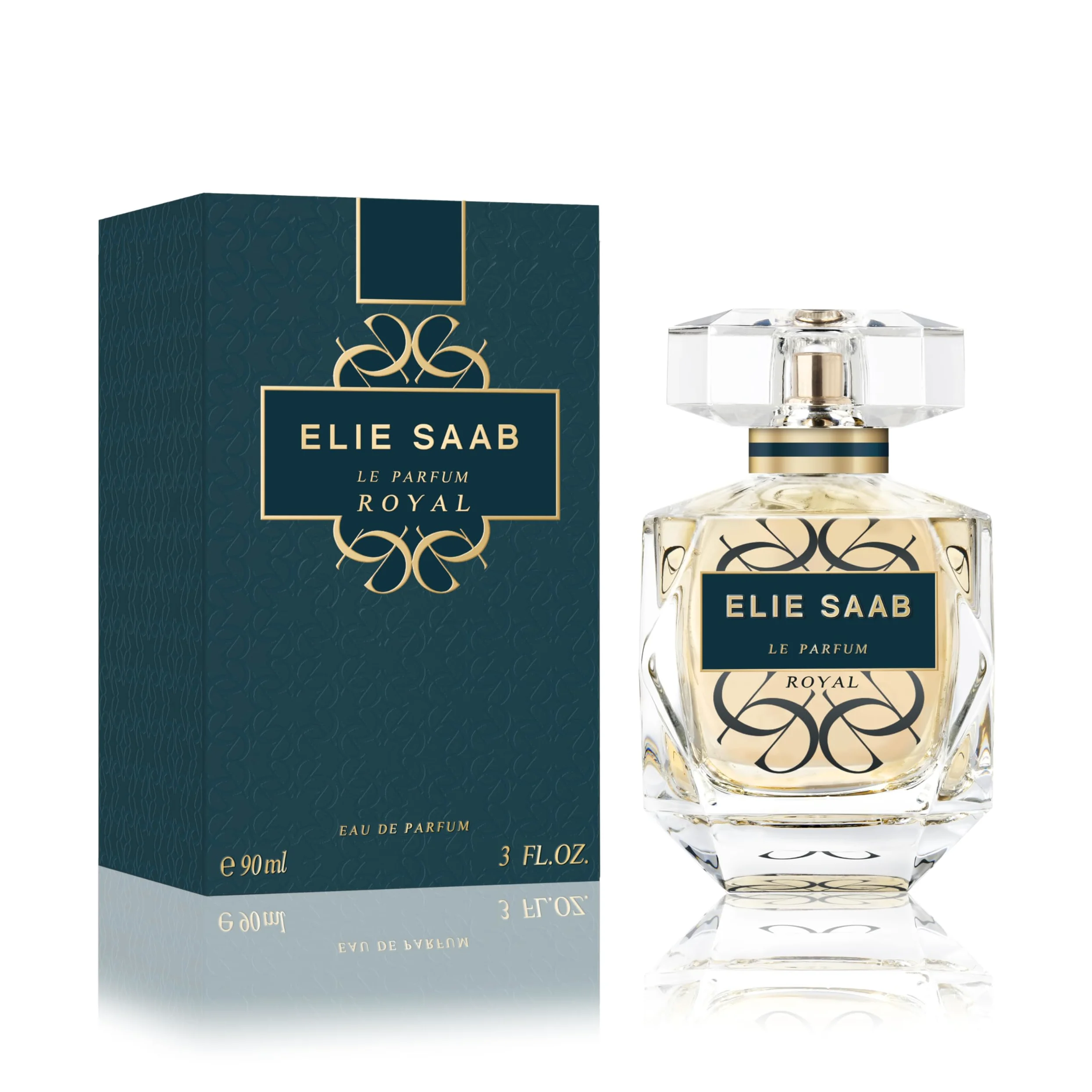 Elie Saab Le Parfum Royal 90 ml – Eau de Parfum da Donna – Fragranza Chypre Ambrata – Note Avvolgenti di Essenza di Mandarino, Assoluta di Rosa e Ambra – Flacone in Vetro Trasparente