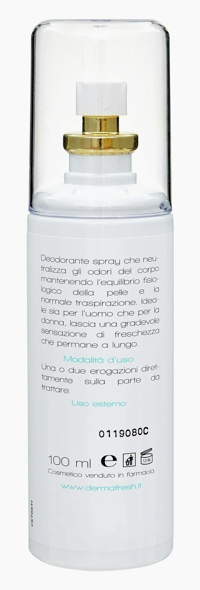 Dermafresh Dry, Deodorante Spray, Pelle Normale, Profumazione Speziata, No Gas, 100 ml (Confezione da 4)