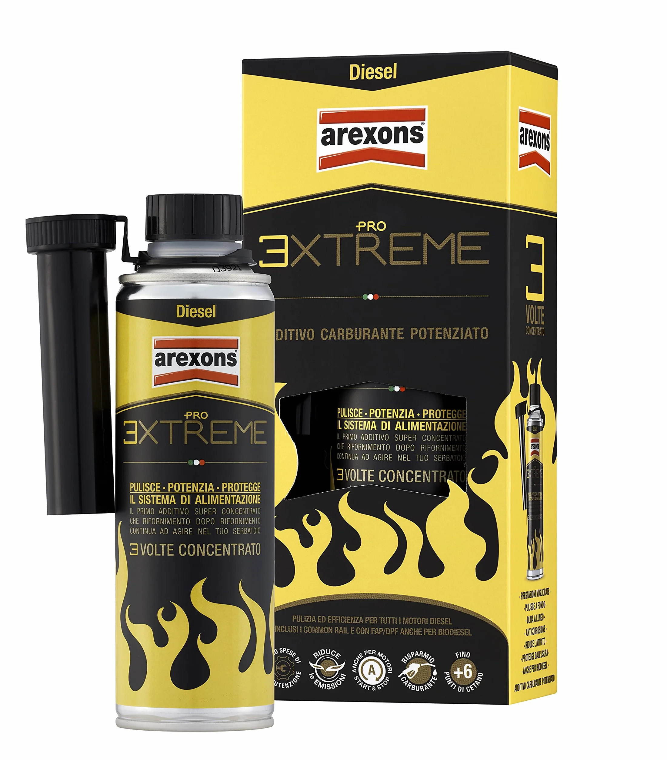 Arexons Additivo PRO Extreme Diesel, 325 ml, Adatto per Tutti Motori Gasolio, 3 Volte più Concentrato, Protegge dalla Corrosione, Mantiene Motore Pulito, Migliora Le Prestazioni del Motore Diesel