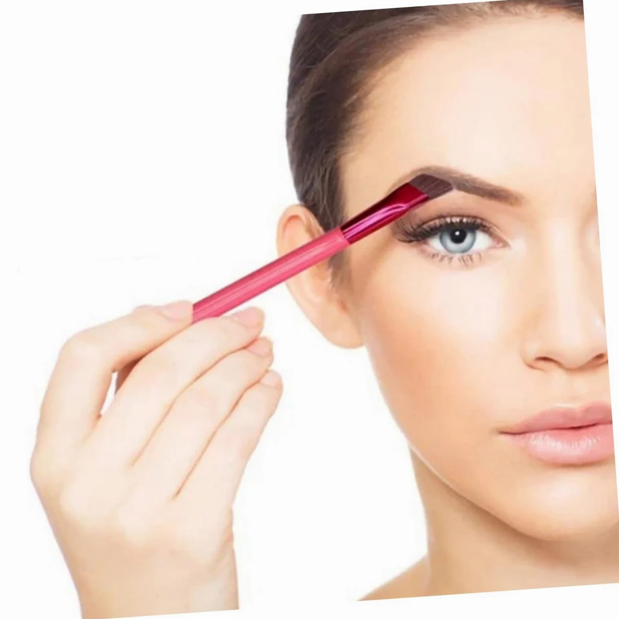 FRCOLOR 10pezzi Spazzola Angolata Per Sopracciglia e Ombretto Di Strumenti Cosmetici Leggeri e Portatili Per Trucco Preciso e Definito