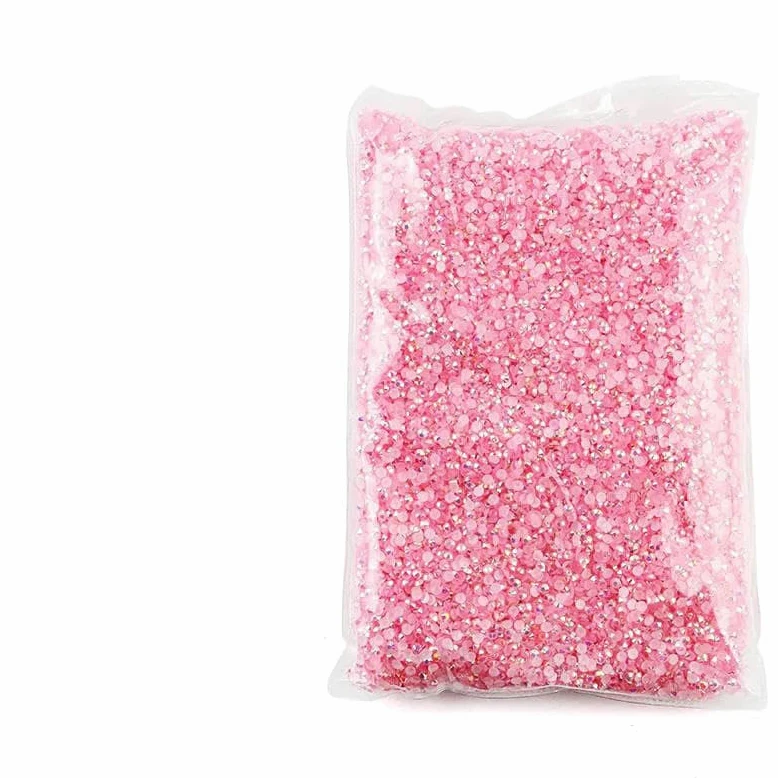 Strass in resina per decorazioni di abbigliamento, gemme di per unghie, senza hotfix, con retro piatto, colla su strass, accessori - Rosa AB - 3,0 mm - 50.000 pezzi