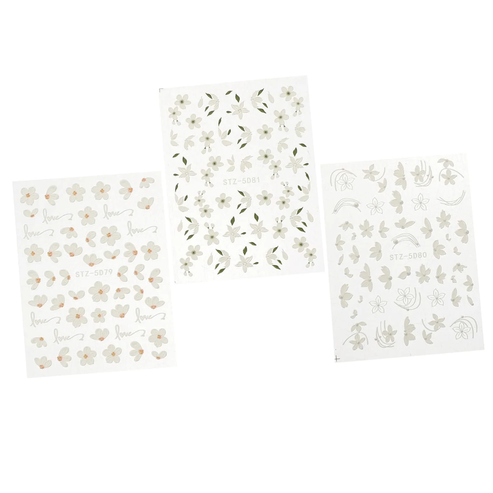 VICASKY 5 Set Decalcomanie Per Unghie Arte Etichetta Decalcomanie Per Le Nail Art Carino Adesivo Per Unghie Di Fiori Adesivo Per Unghie Fiore Resina 3 Fogli*5
