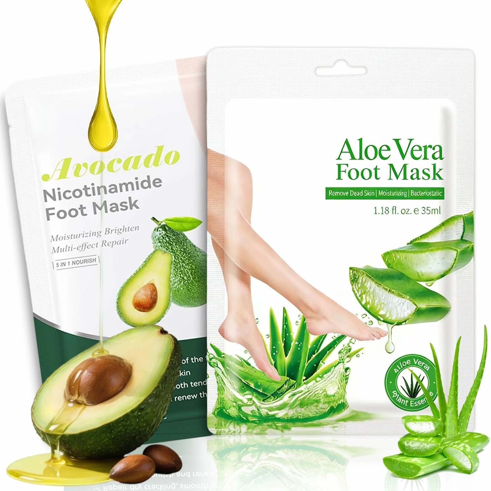 Maschera Piedi Idratante Esfoliante con Aloe Vera e Avocado per Calli e Pelle Morta
