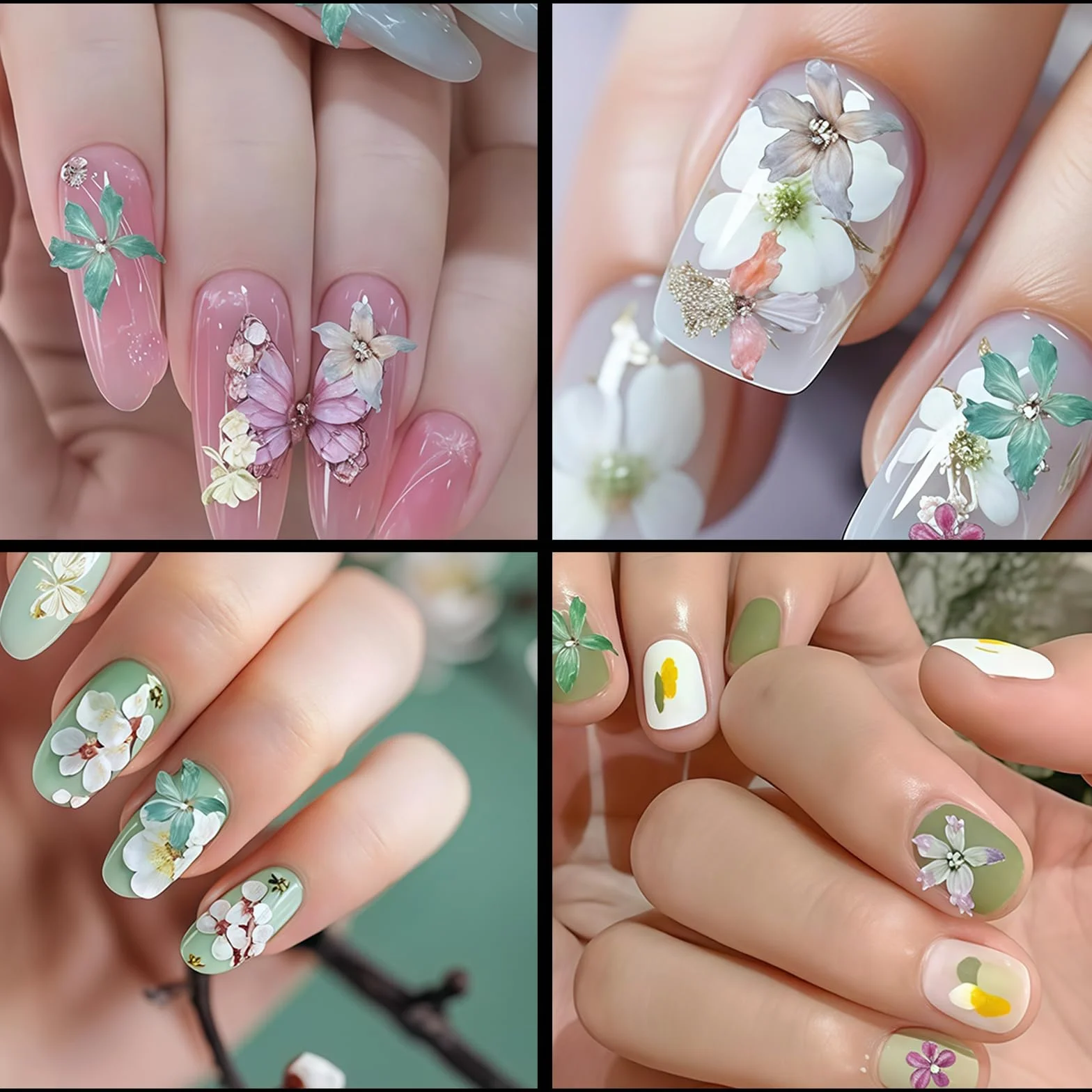 Forme per Unghie 3D Fiori in Silicone Strumenti per Unghie Fiori Primavera Gel Nail Art Charms in Resina per Decorazioni Unghie Accessori per Design Unghie