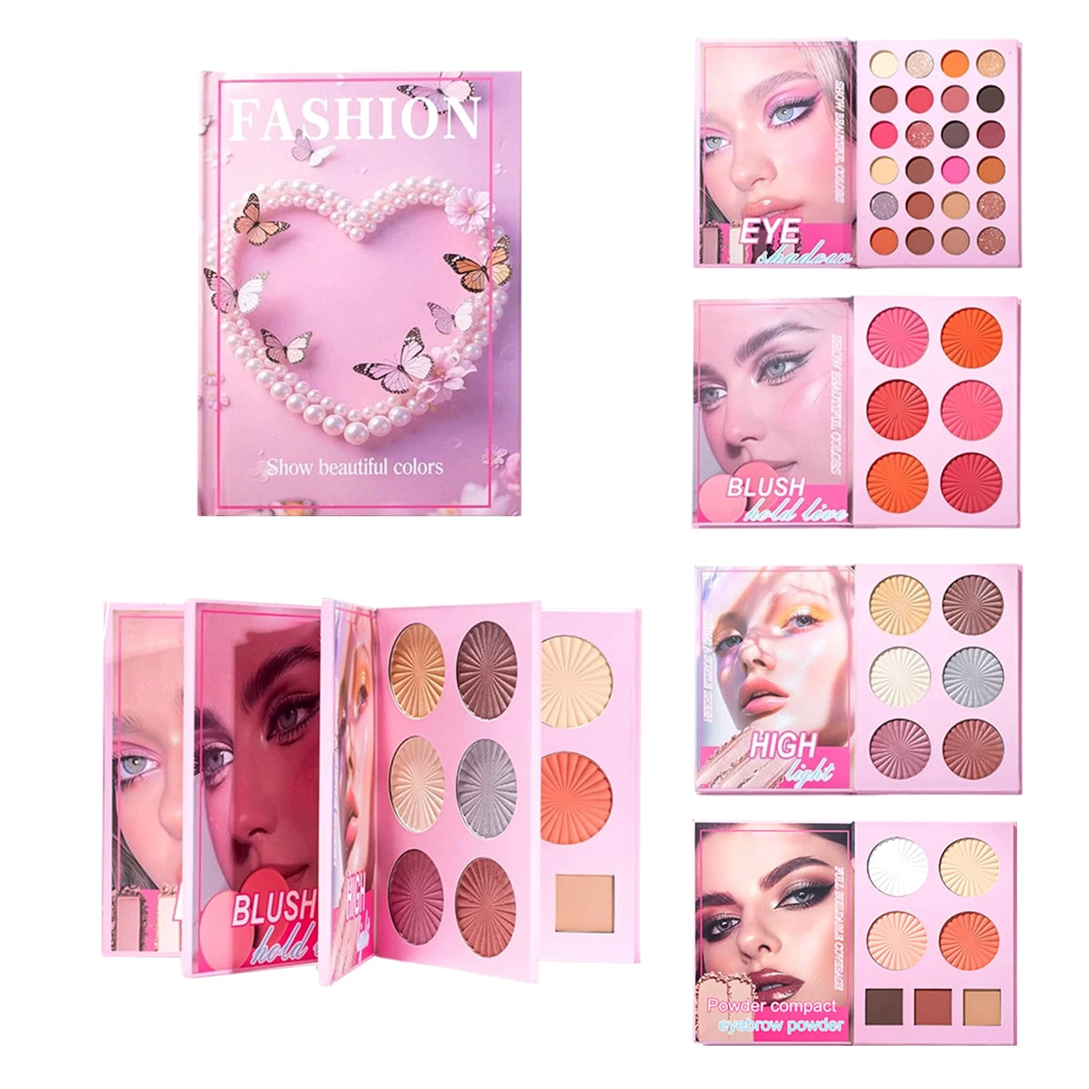 Trucco per Donne 43 Colori per Contorno e Bellezza | Palette Viso Completo per Donna per Matrimonio Festa Appuntamento Scatto Fotografico Natale Compleanno Viaggio Quotidiano