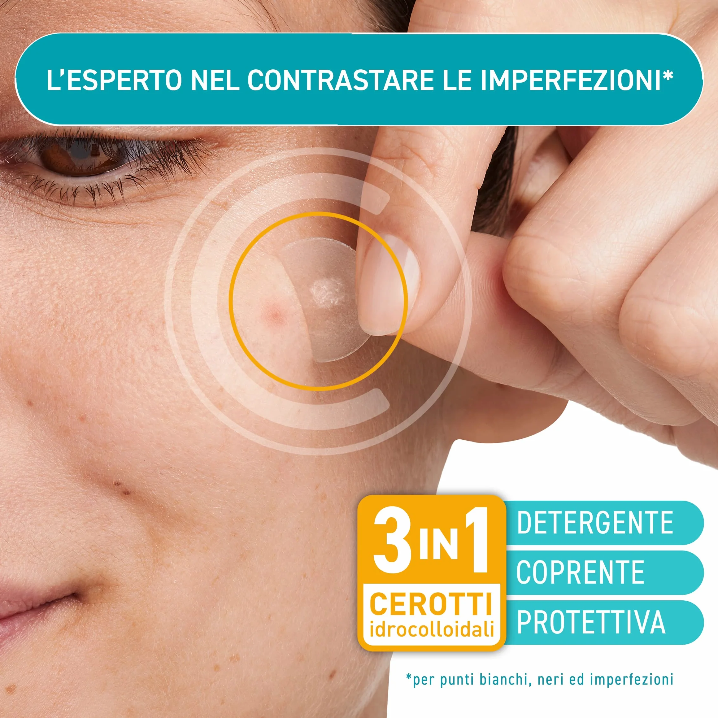 COMPEED Cerotti Stop-Brufoli Detergenti, Purificano, Esfoliano e Proteggono per imperfezioni, punti neri e piccoli brufoli, Ideali anche per l'uso notturno, 7 cerotti idrocolloidali