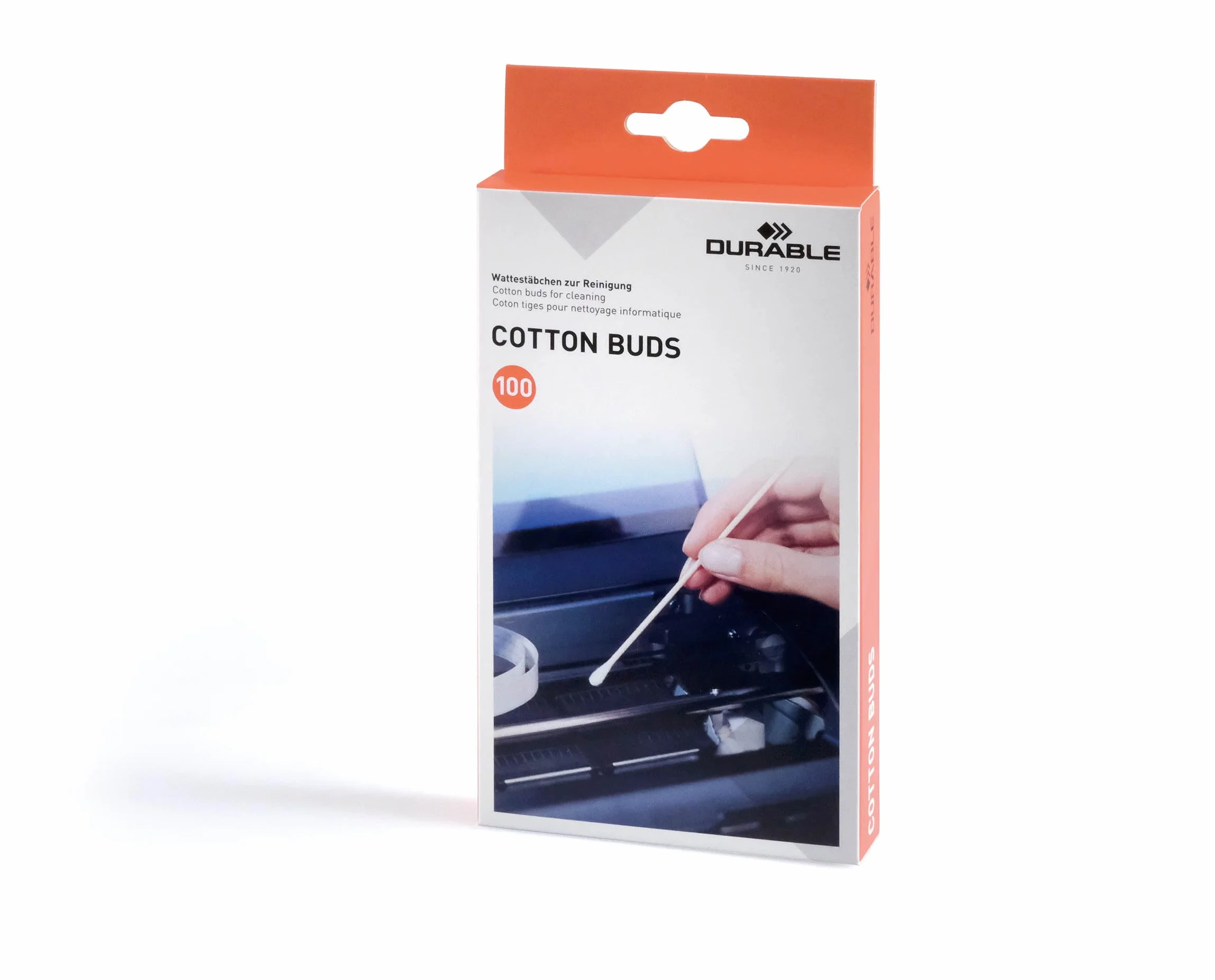 Durable 578902 - Cotton Buds, 100 Bastoncini Cotonati Extra Lunghi, per la Pulizia di Zone Difficili da Raggiungere