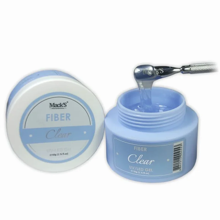 Fiber Clear gel unghie costruttore builder trasparente in fibra di gomma autolivellante 100 ml