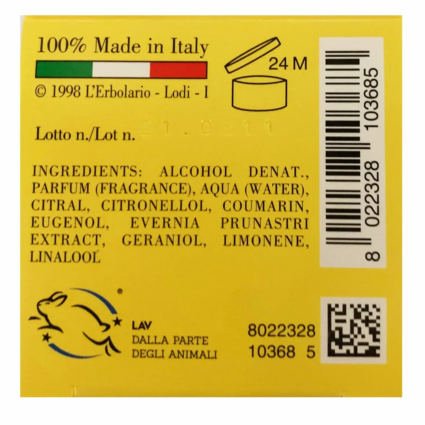 L'Erbolario, Profumo Unisex Te' & Cedro, Tonico e Vitale, Note di Legno di Cedro, Fragranza Agrumata e Fruttata, Formato 50 ml