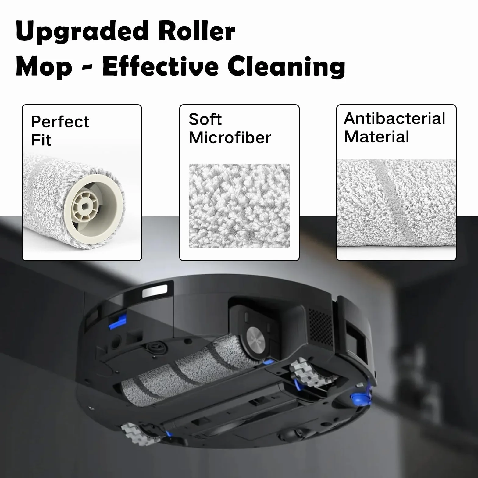VIEWALL Rullo Tergicristallo per ECOVACS DEEBOT T80 Omni, X9 Pro Omni, X8 Pro Omni, X11 Pro Omni - 2 Pezzi Mocio Intercambiabile