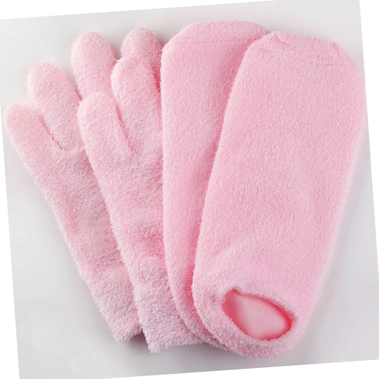 Hemobllo 2paia Guanti e Calzini Idratanti Per Gel Infuso Di Minerali Per Riparazione Di Mani e Piedi Secchi e Screpolati