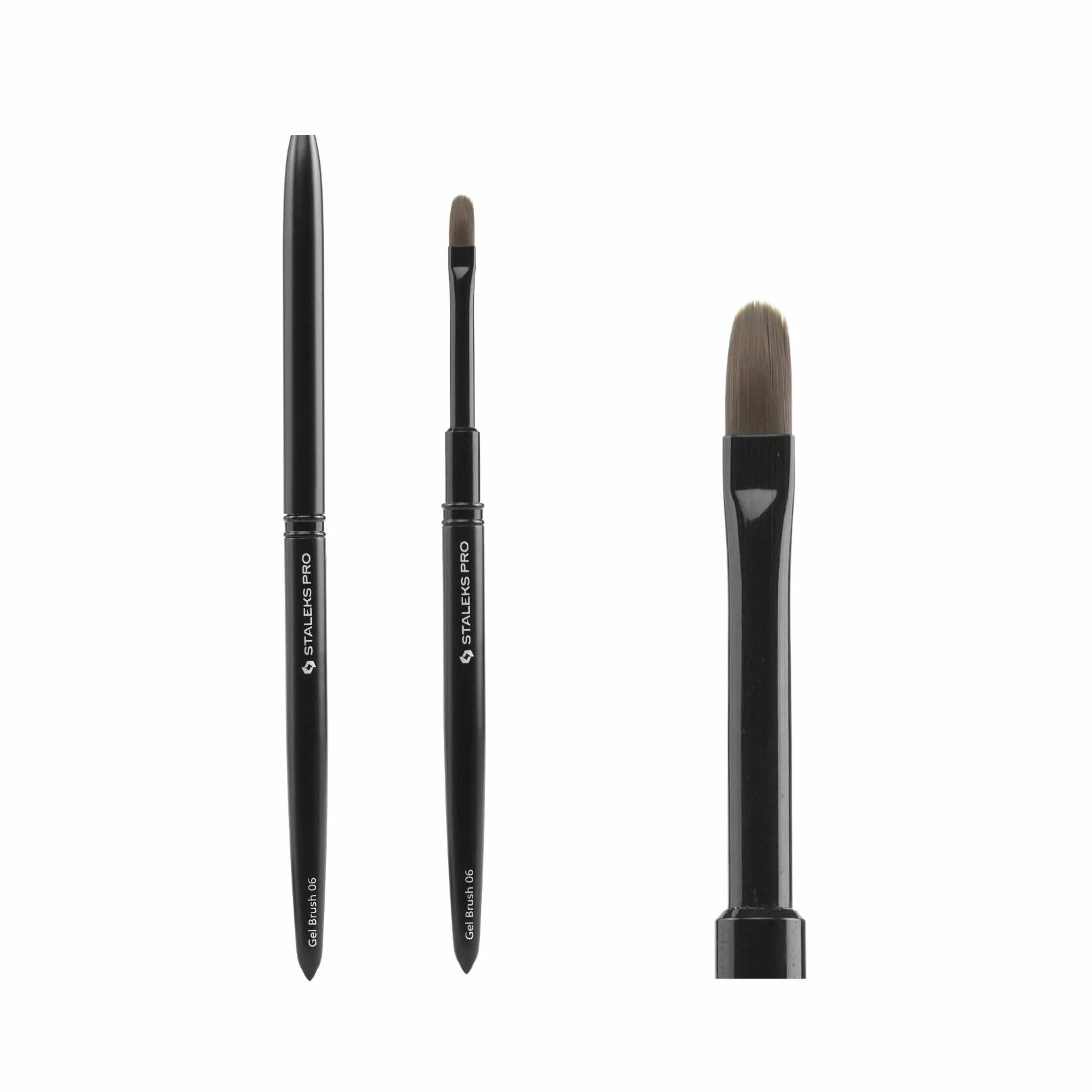 STALEKS PRO Pennello per l'applicazione e contruzione delle unghie in gel. Dimensioni: 11 x 6 mm. Expert NBE 06