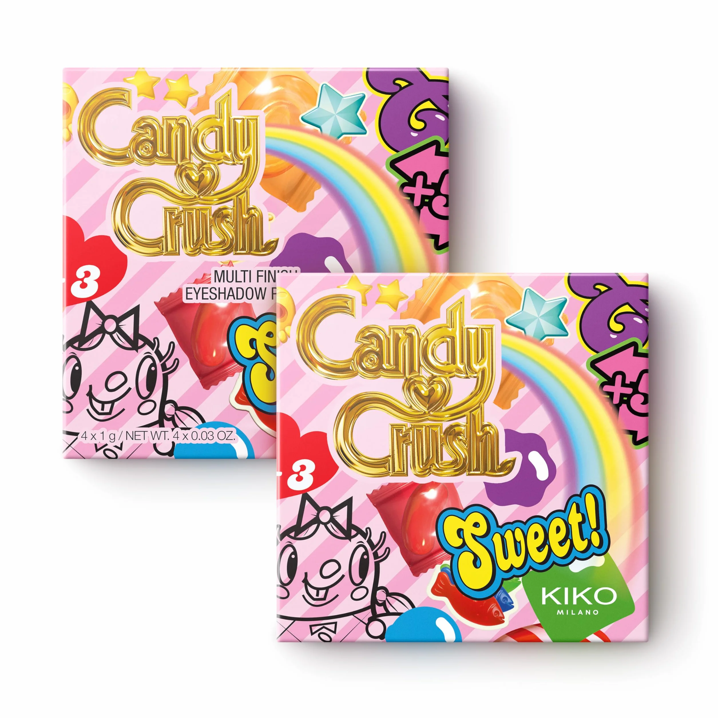 KIKO Milano Candy Crush™ Multi Finish Eyeshadow Palette 03, Palette Con 4 Ombretti Dal Finish Opaco, Metallico E Brillante