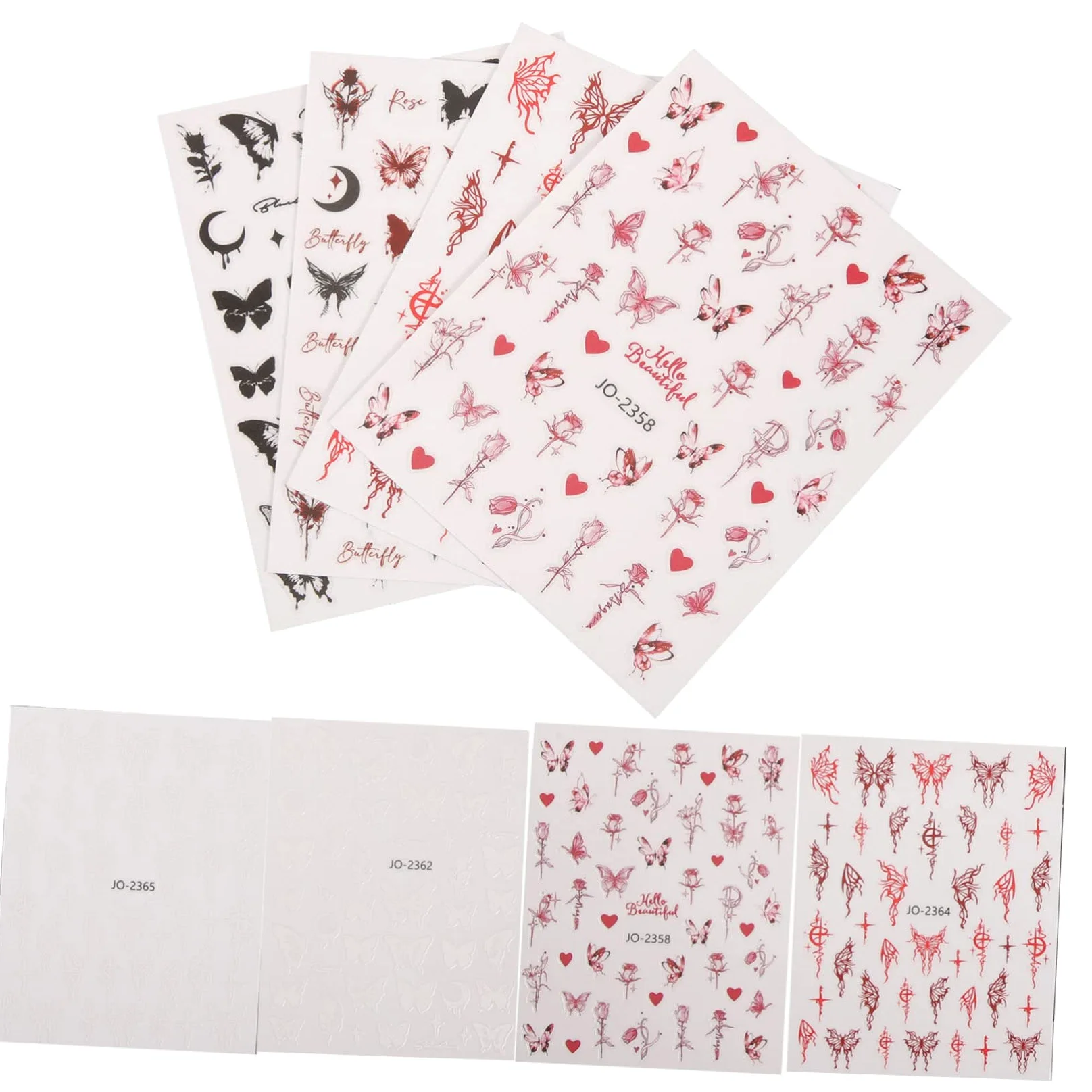 VALICLUD 5 Set Adesivo A Farfalla Scuro Per Adesivi Guidato Rapido Arte Giglio Etichetta Uv Carino Premere- Unghie Dei Piedi Decorazione Delle Unghie 12 Fogli*5