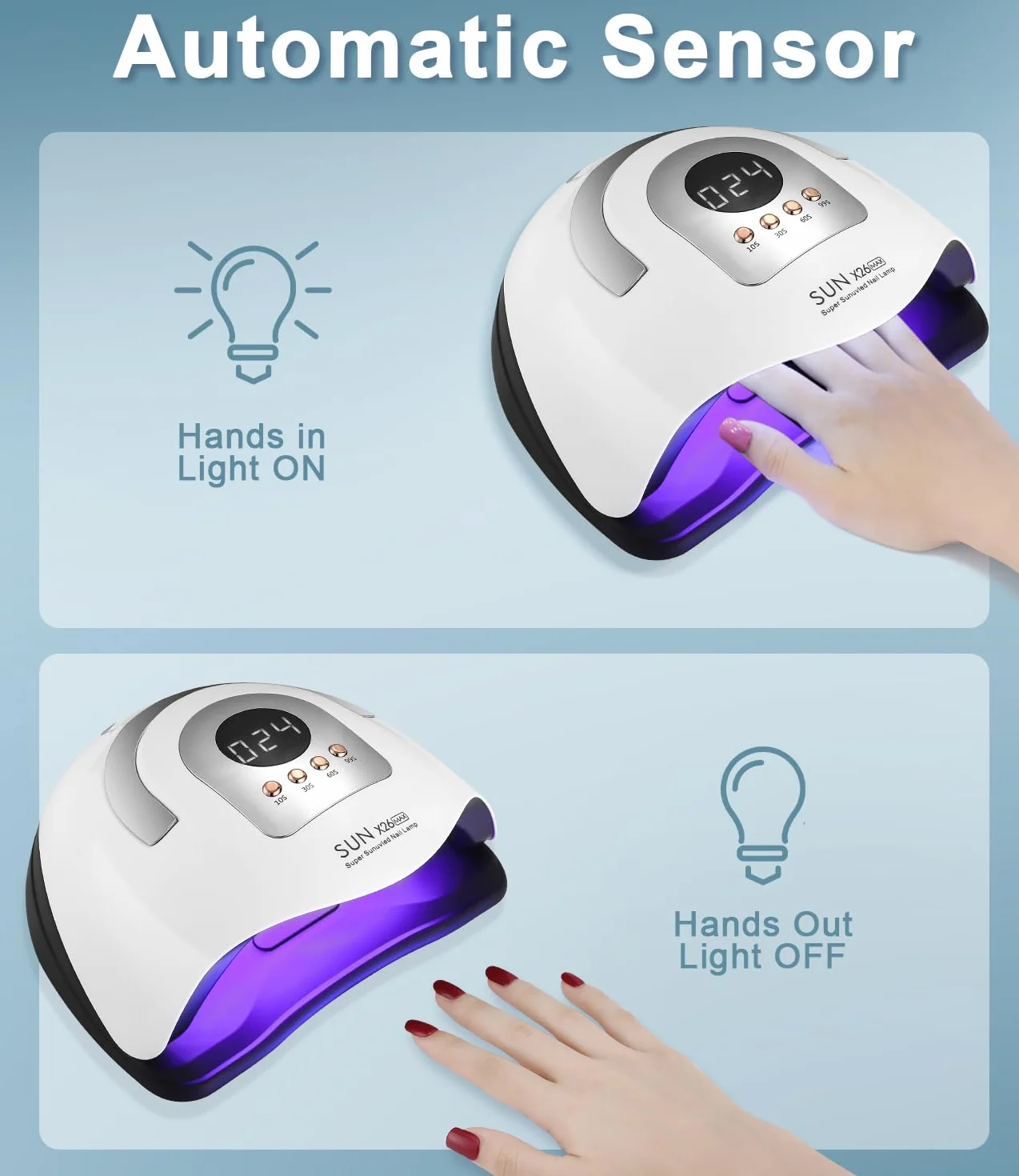 380W Lampada UV LED Unghie, Professionale 81 sfere di lampada a LEDs, Semipermanente Curare Rapidamente Pedicure Fornetto per Tutti i Smalti, Automatico Sensore per Manicure a Casa e in Salone