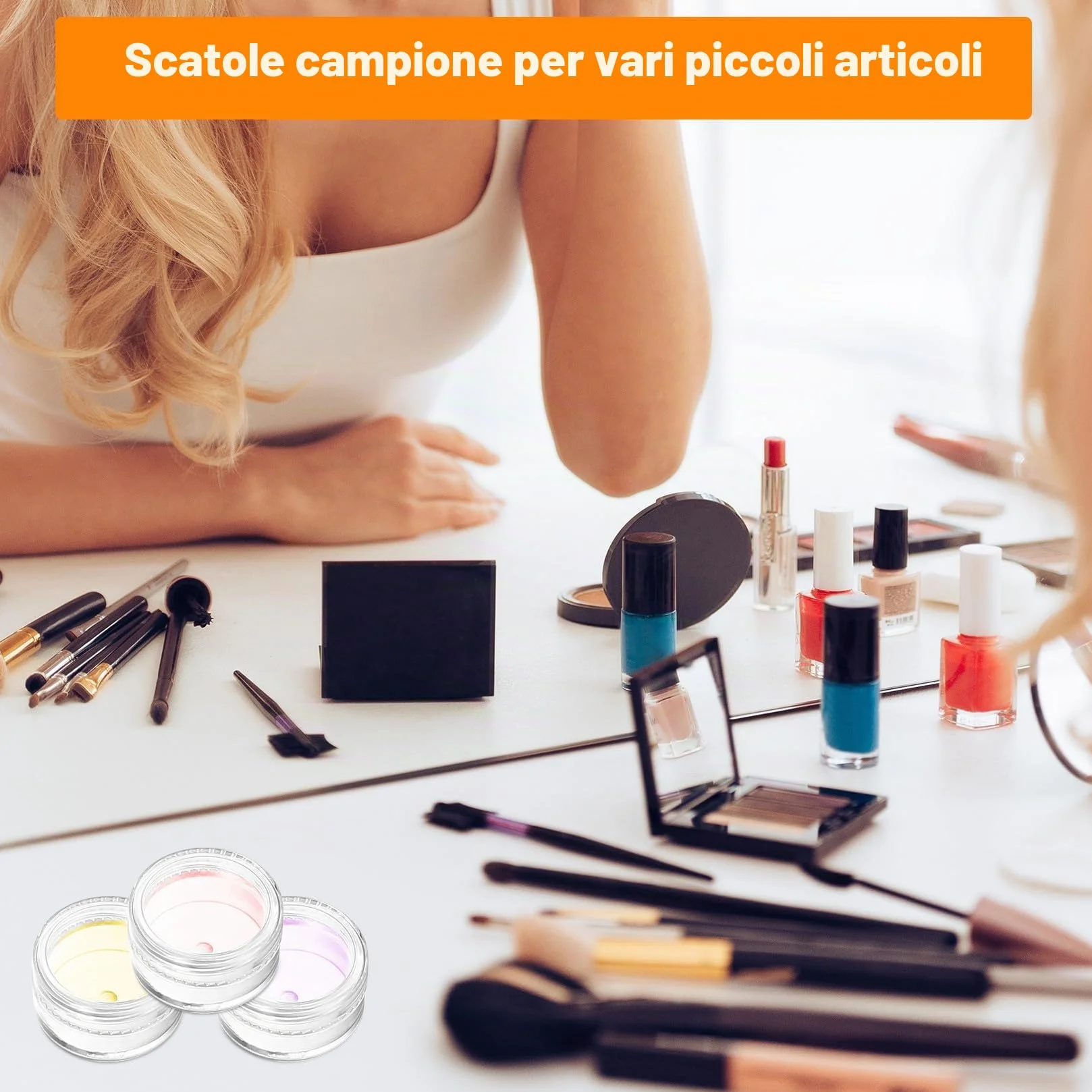 71 Pz Barattolini Plastica Piccoli con Tappo, 5ML Mini Barattoli per Campioni, Vasetti Piccoli per Cosmetici, Barattoli da Viaggio Campioncini Creme, Contenitori per Creme + Raschietto/Etichette