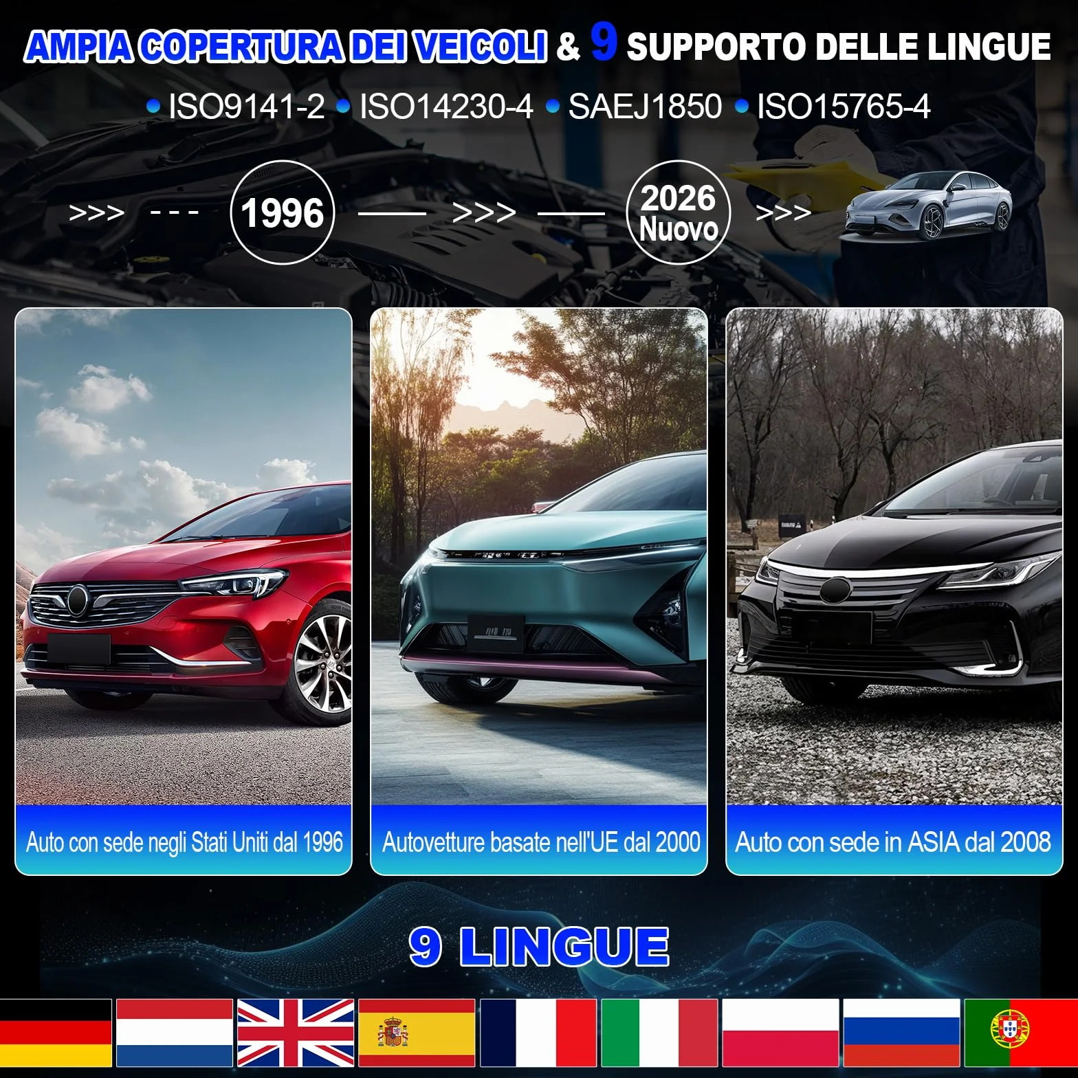 LAUNCH CR300 OBD2 Diagnostica Auto Multimarca Lettore Errore Motore Professionale