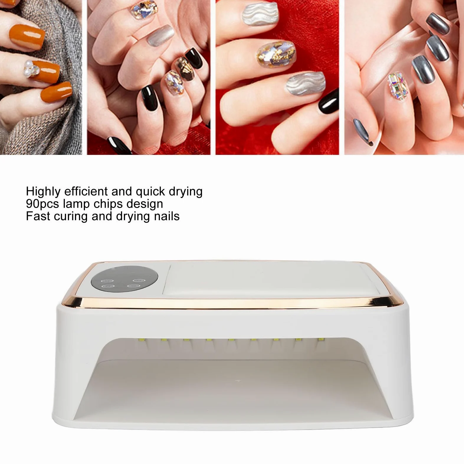 Luci UV per unghie, lampada per unghie LED UV 2 in 1 con bracciolo imbottito, 4 impostazioni timer, essiccatore per unghie gel UV LED Poggiabraccio per salone di bellezza (Spina