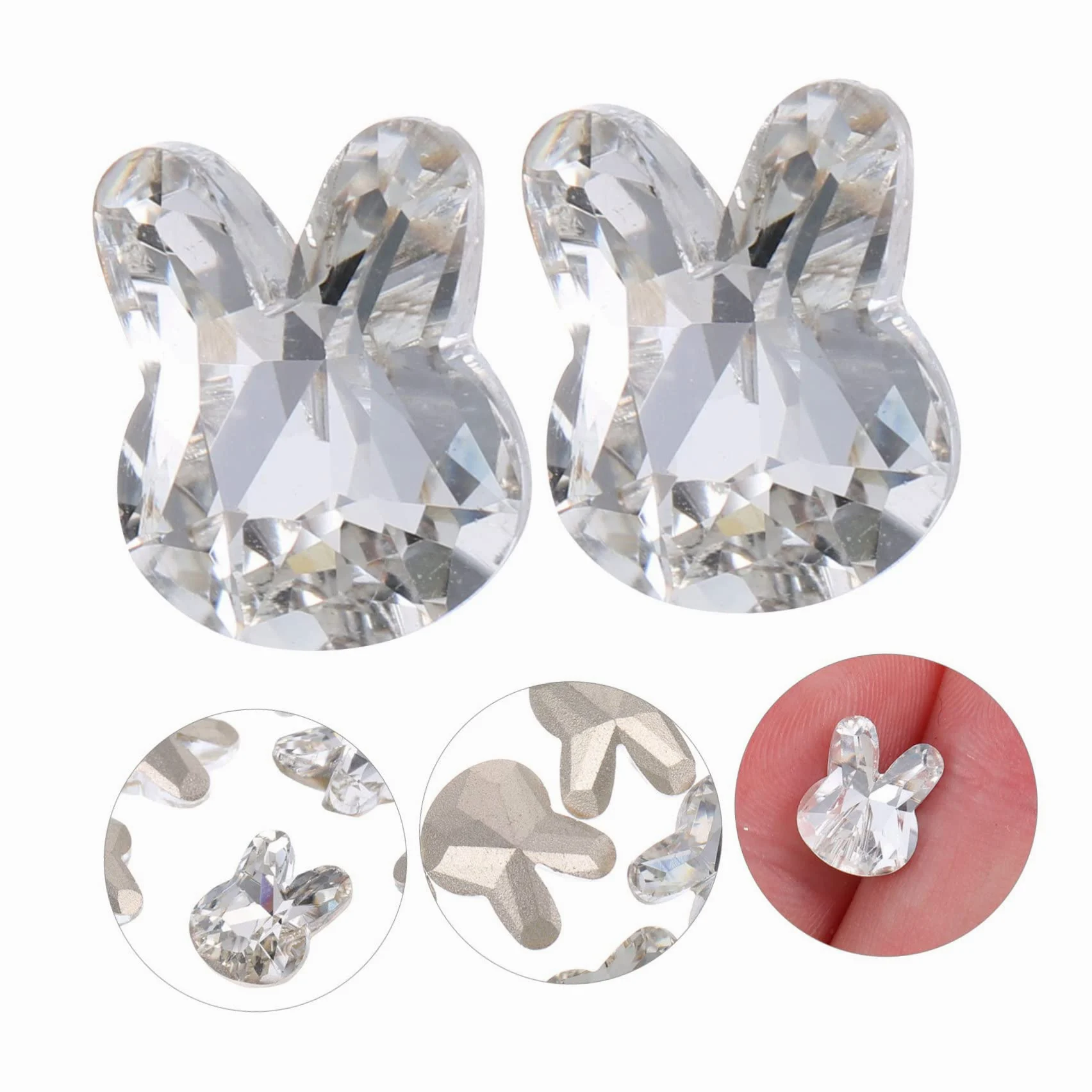 5 Set Gioielli Con Diamanti Per Unghie Decalcomanie Per Le Nail Art Dito Del Piede Coniglio Bunny Adornare Certamente Ornamento Per Manicure Fai Da Te Fette Di Unghie 20 Pezzi*5
