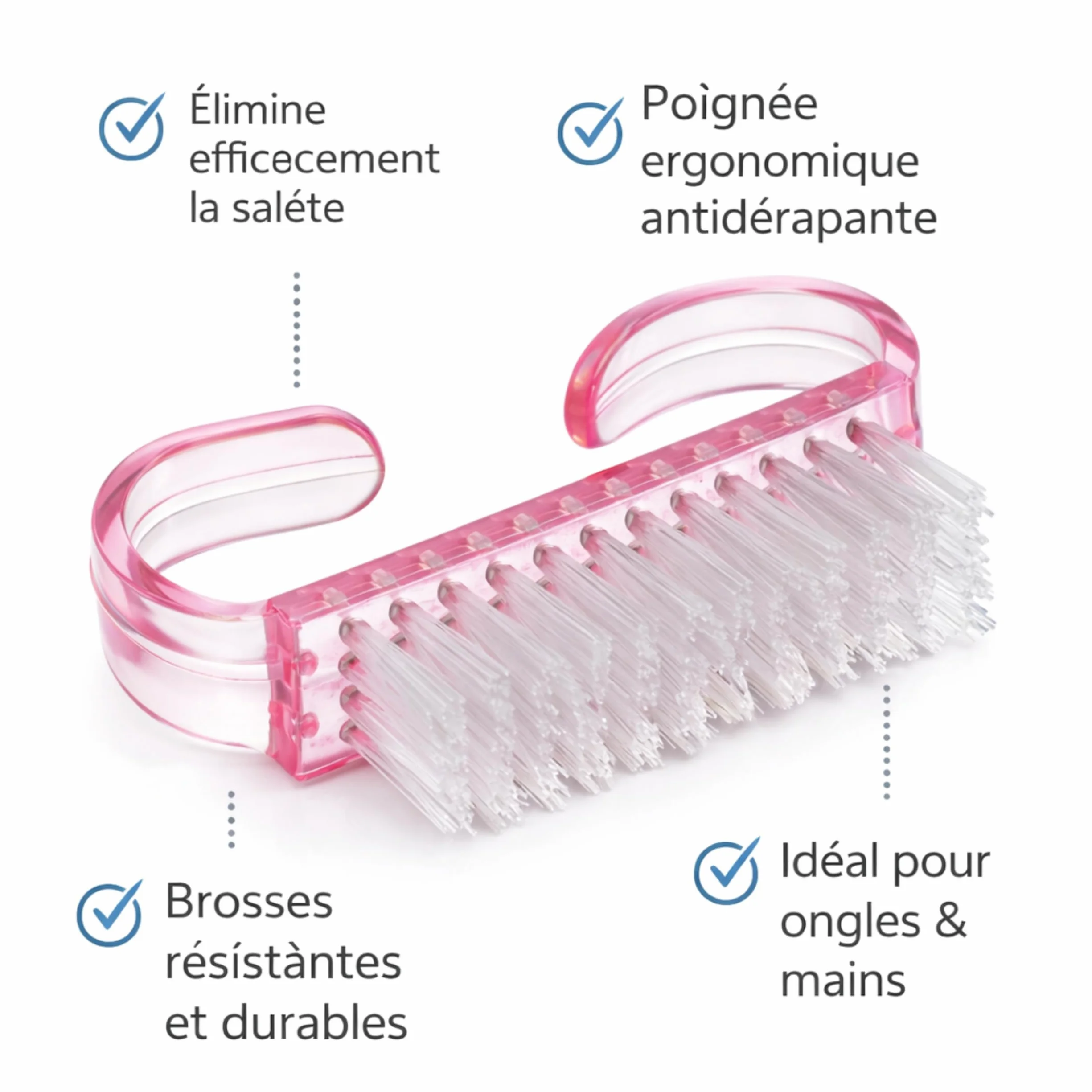 PARENCE. Set di 4 pennelli rosa per manicure – Pennellini per unghie e in polvere – Pulizia precisa – Dimensioni compatte – 4 pezzi
