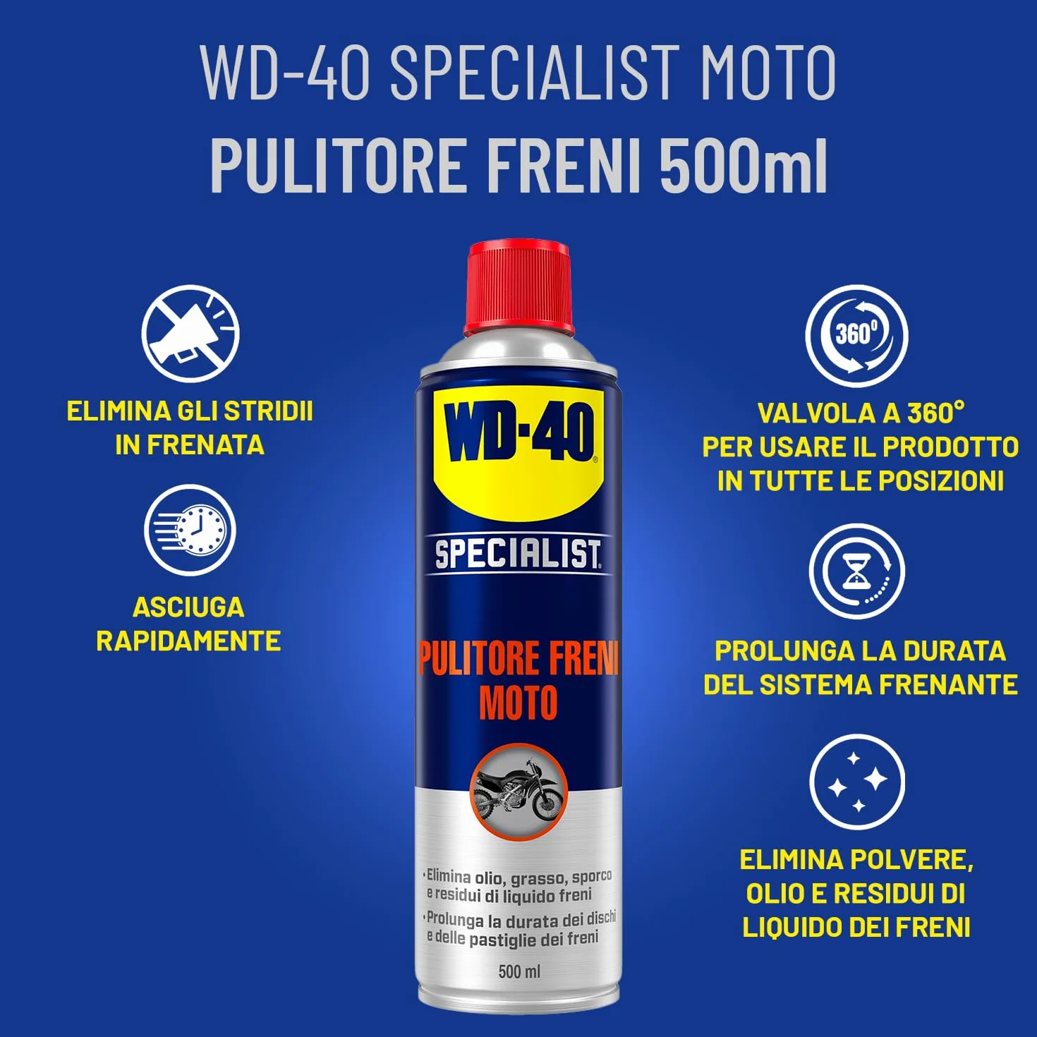 WD-40 Specialist Pulitore Freni Moto Spray 500ml