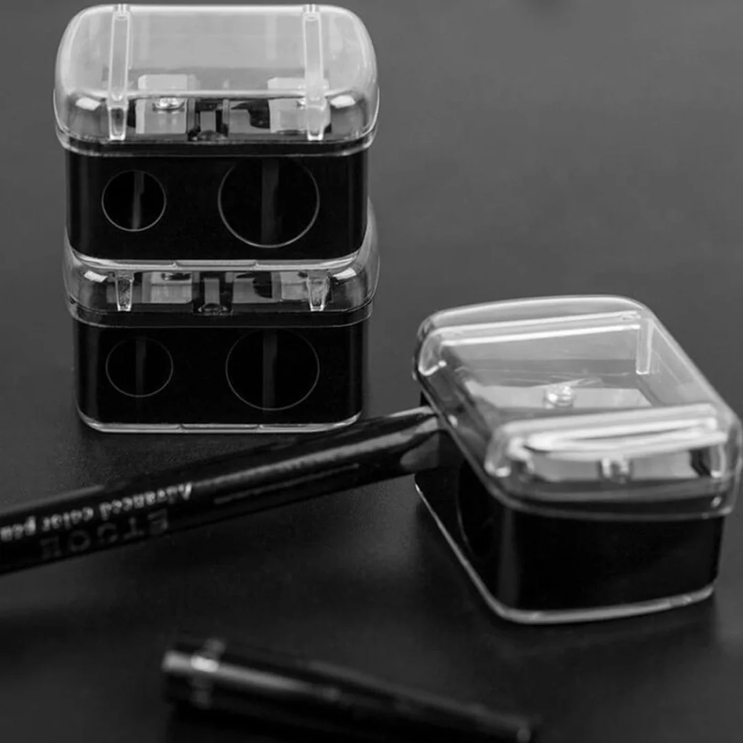 Temperamatite cosmetico doppio a foro singolo per occhi studenti artisti materiale scolastico