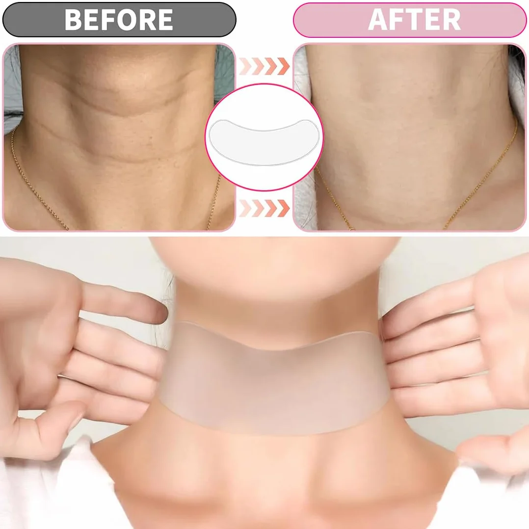 2 Pezzi Cuscinetti antirughe Del Collo, Patch Per La Rimozione Di Rughe Del Collo, cuscinetto in silicone riutilizzabile, anti-invecchiamento, Schiarente Delle Linee Riparatore Del Collos