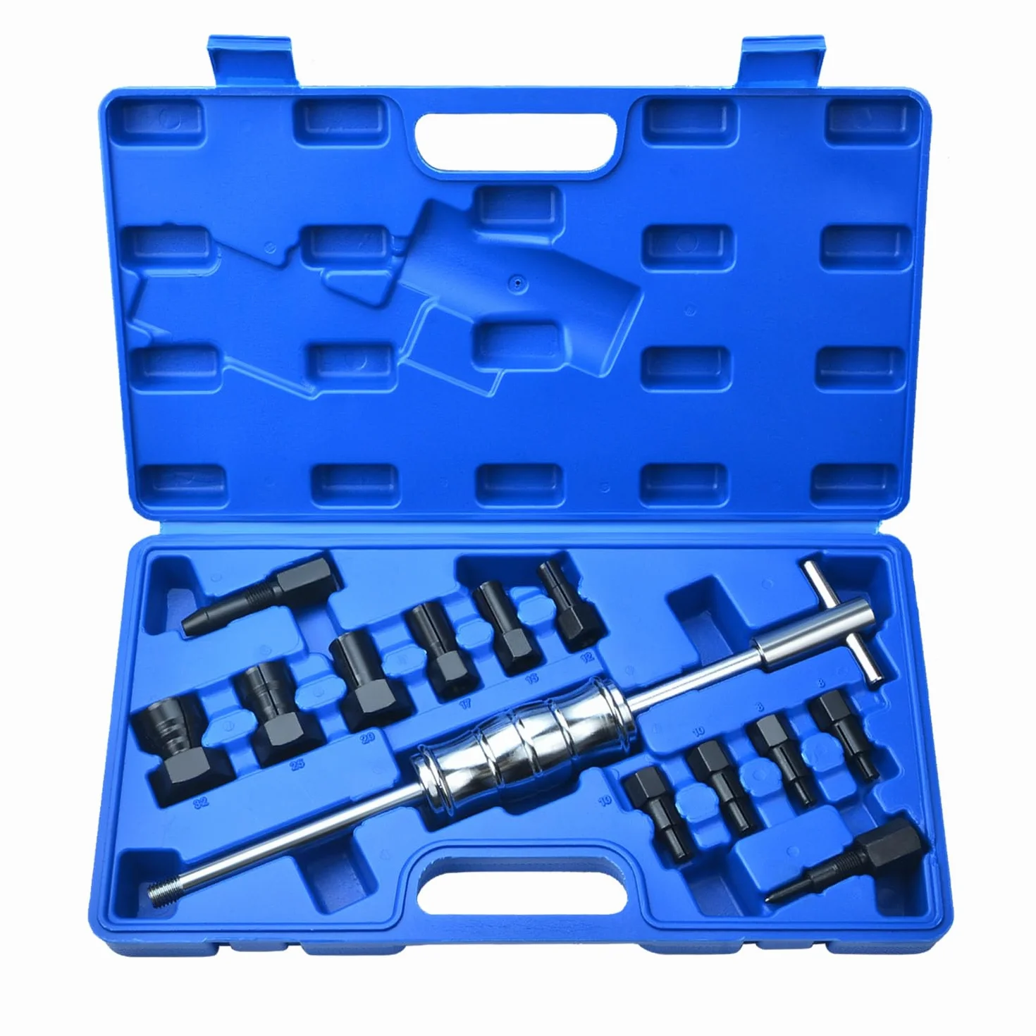 Kit di estrattori per cuscinetti interni per fori ciechi 8-32 mm con martello scorrevole e pinze espandibili 13 pezzi