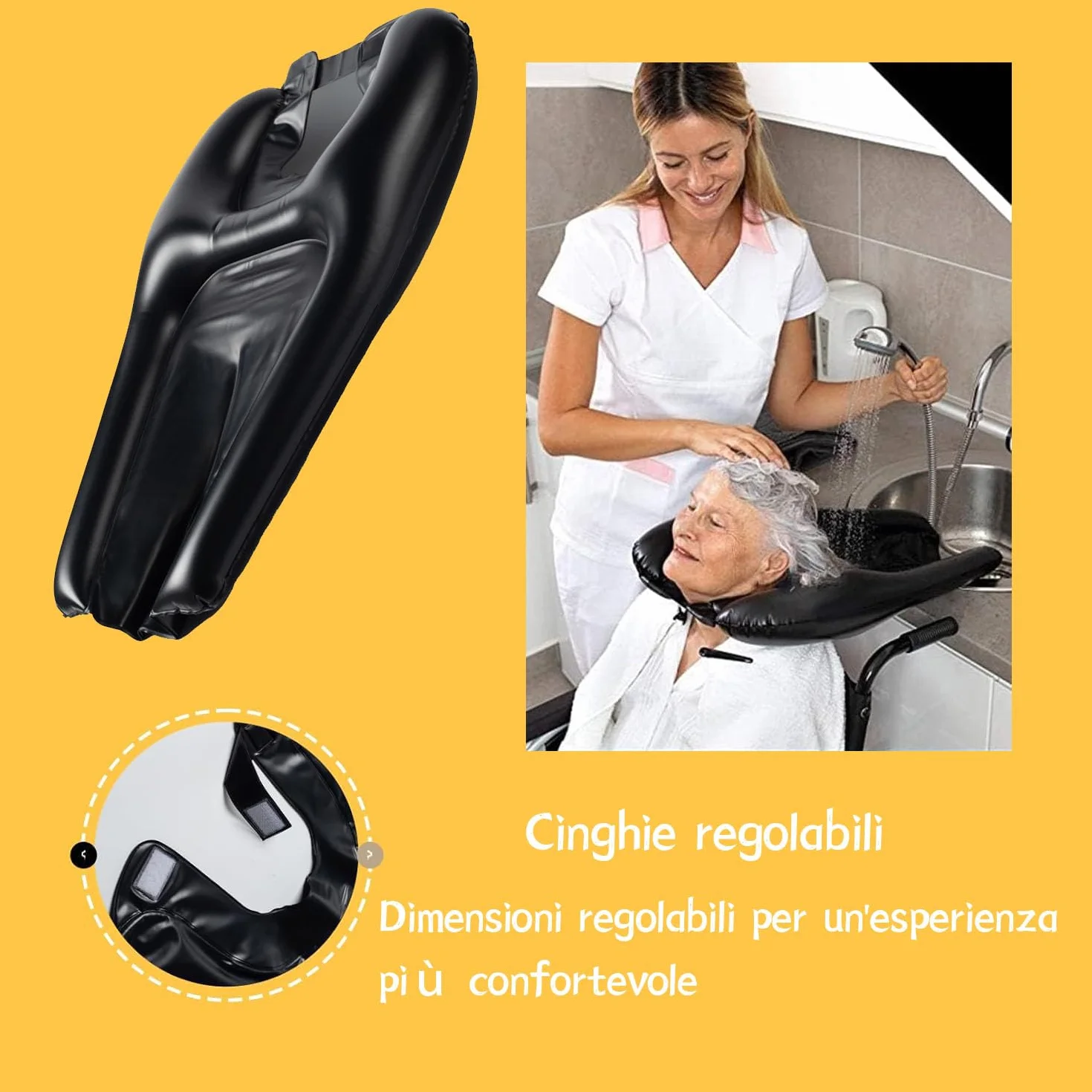 Lavatesta Portatile per Parrucchieri Professionale, Poggiatesta Per Lavare Capelli Lavandino Casa, Lavandino Mobile, Lavatesta Gonfiabile per Lavaggio Capelli