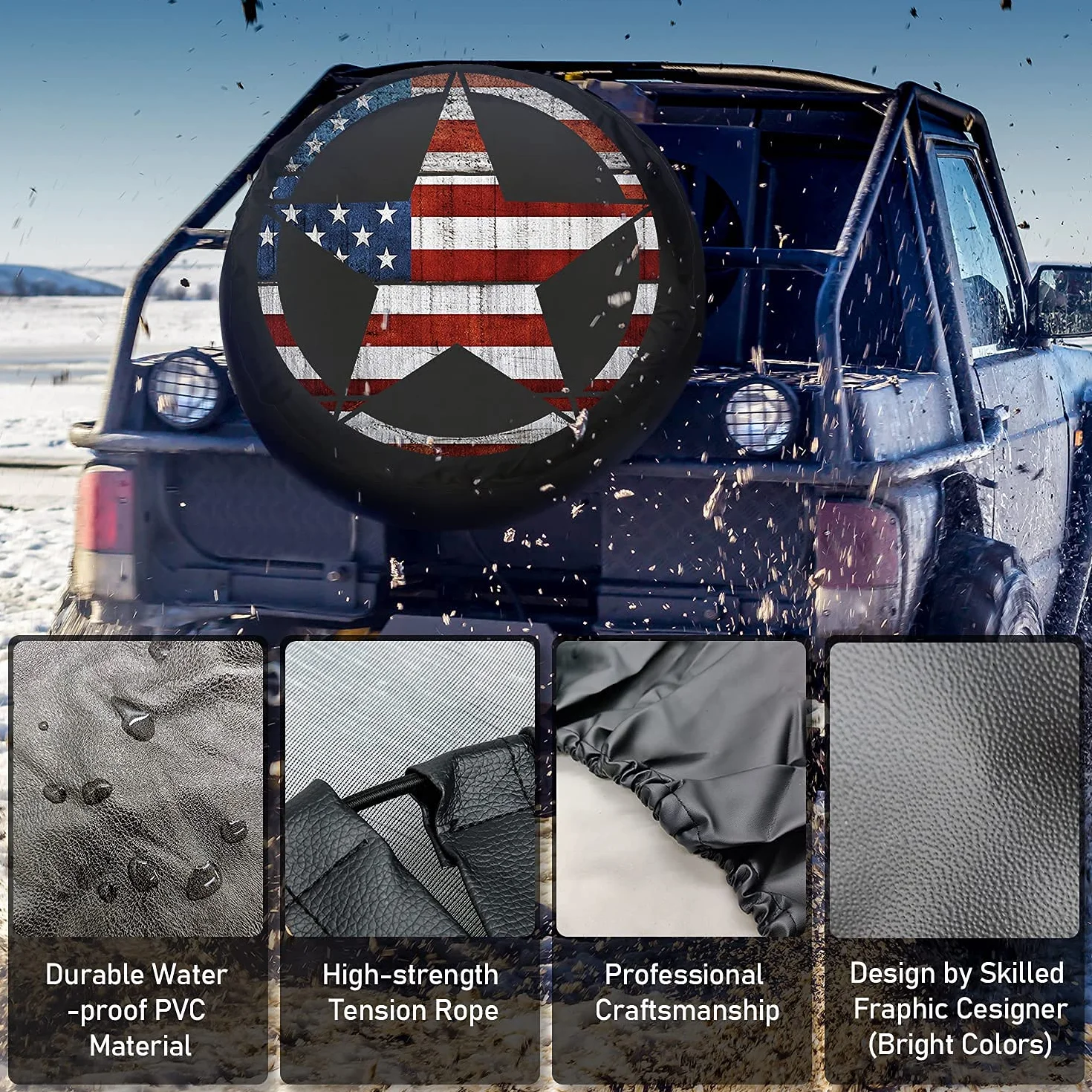 Personalizzato Copriruota di scorta Impermeabile Antipolvere Universale 14"15"16"17" per Autotreno Camper Suv