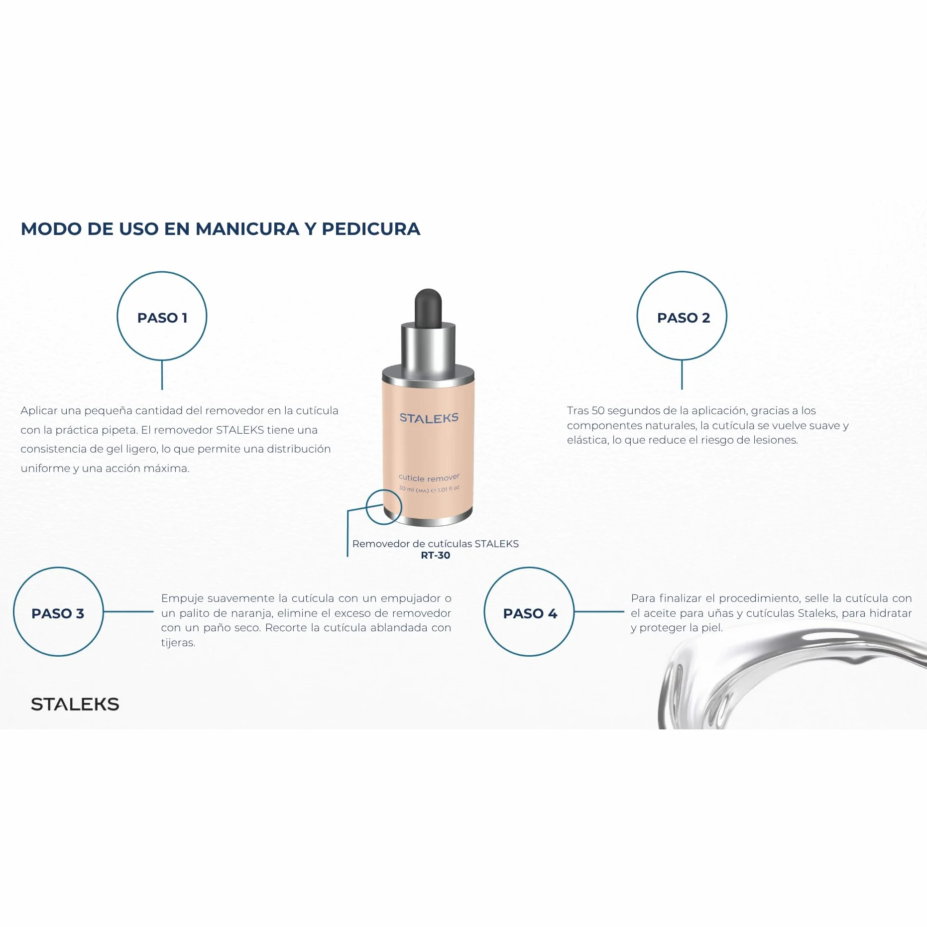 Treat.s by STALEKS PRO Rimozione cuticole olio per ammorbidimento rapido. Rimuovere le cuticole con urea, ceramidi ed estratti naturali che idrata e nutre la pelle. Cruelty Free. 30 ml