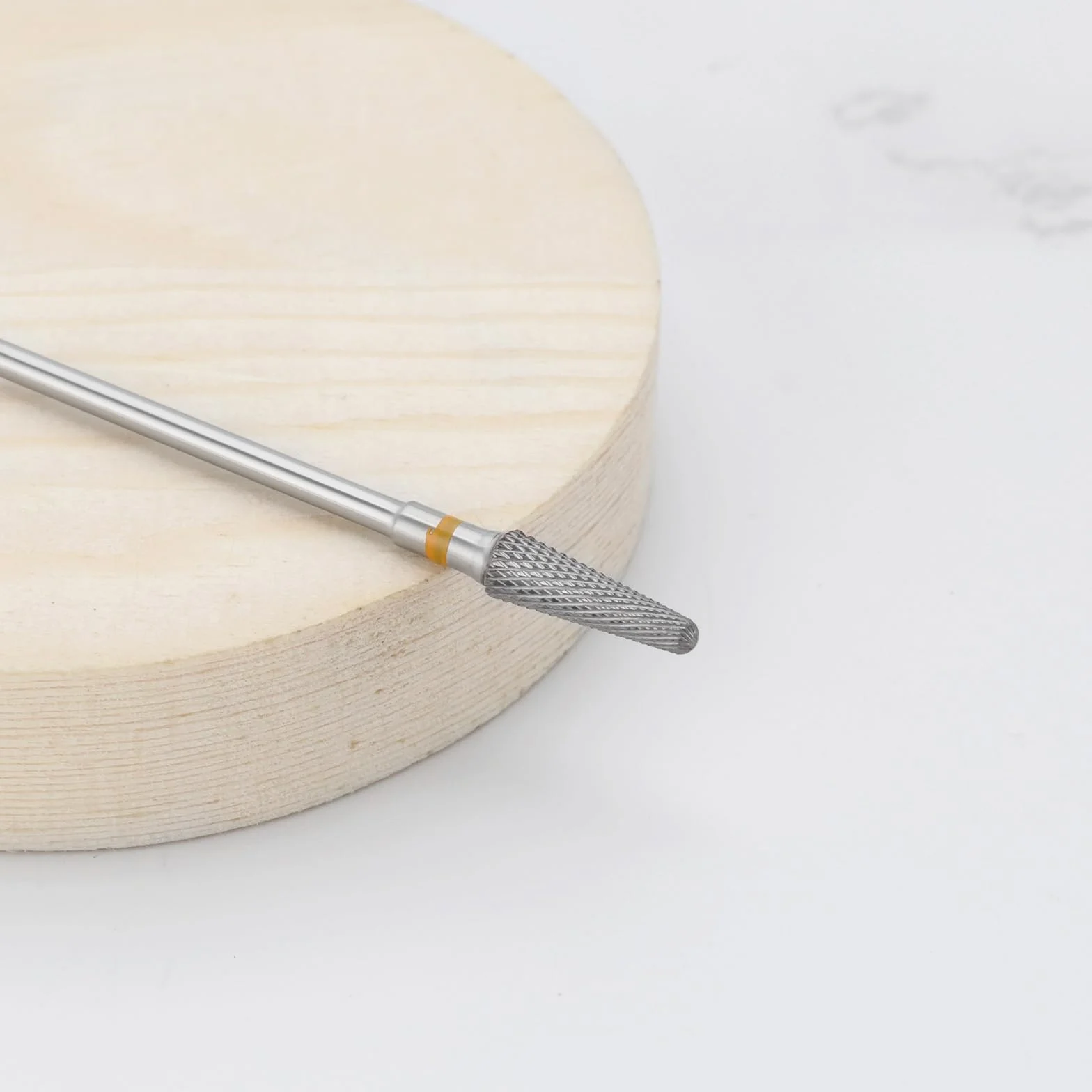 Punta per fresa in metallo duro 2,35 mm per trapano elettrico manicure rimuovere cuticole gel (XF giallo denti extra fini)