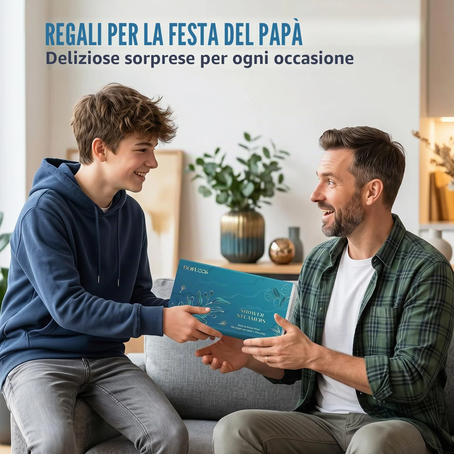 Regalo Uomo, Bombe da Bagno Aromaterapia con Olio Essenziale Spa, Bombe da Doccia Idee Regalo, Regalo Compleanno per Uomo (8 Pezzi)